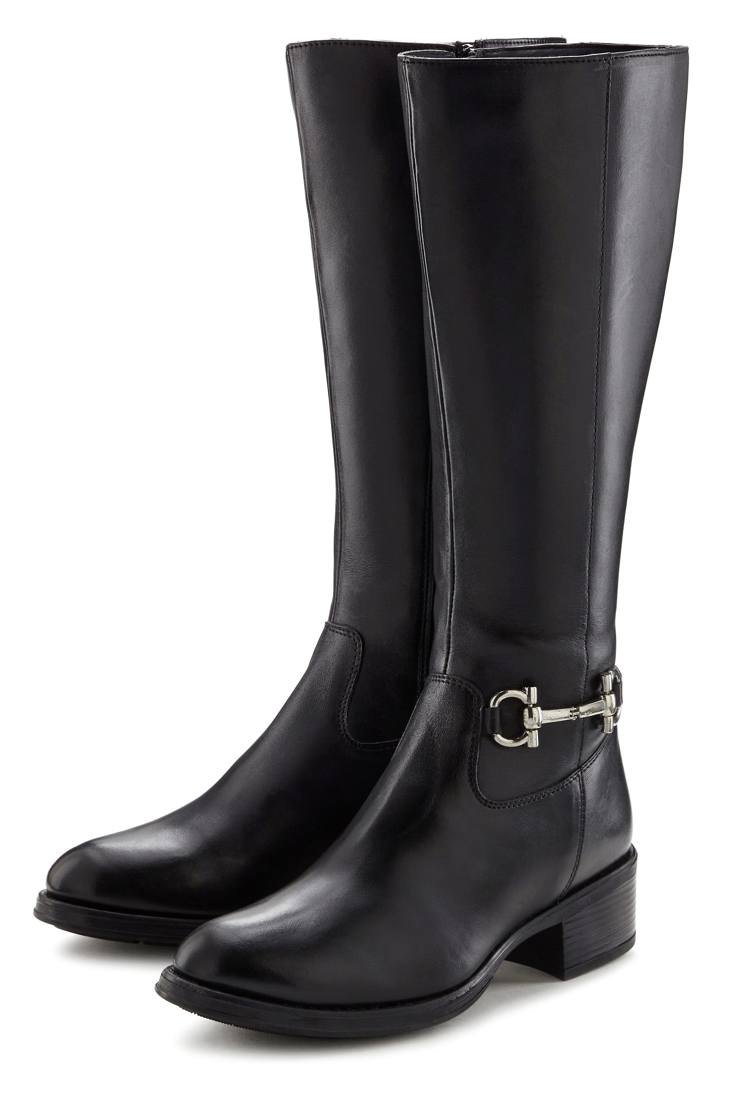 LASCANA Stiefelette Stiefel aus Leder mit Langschaft günstig online kaufen