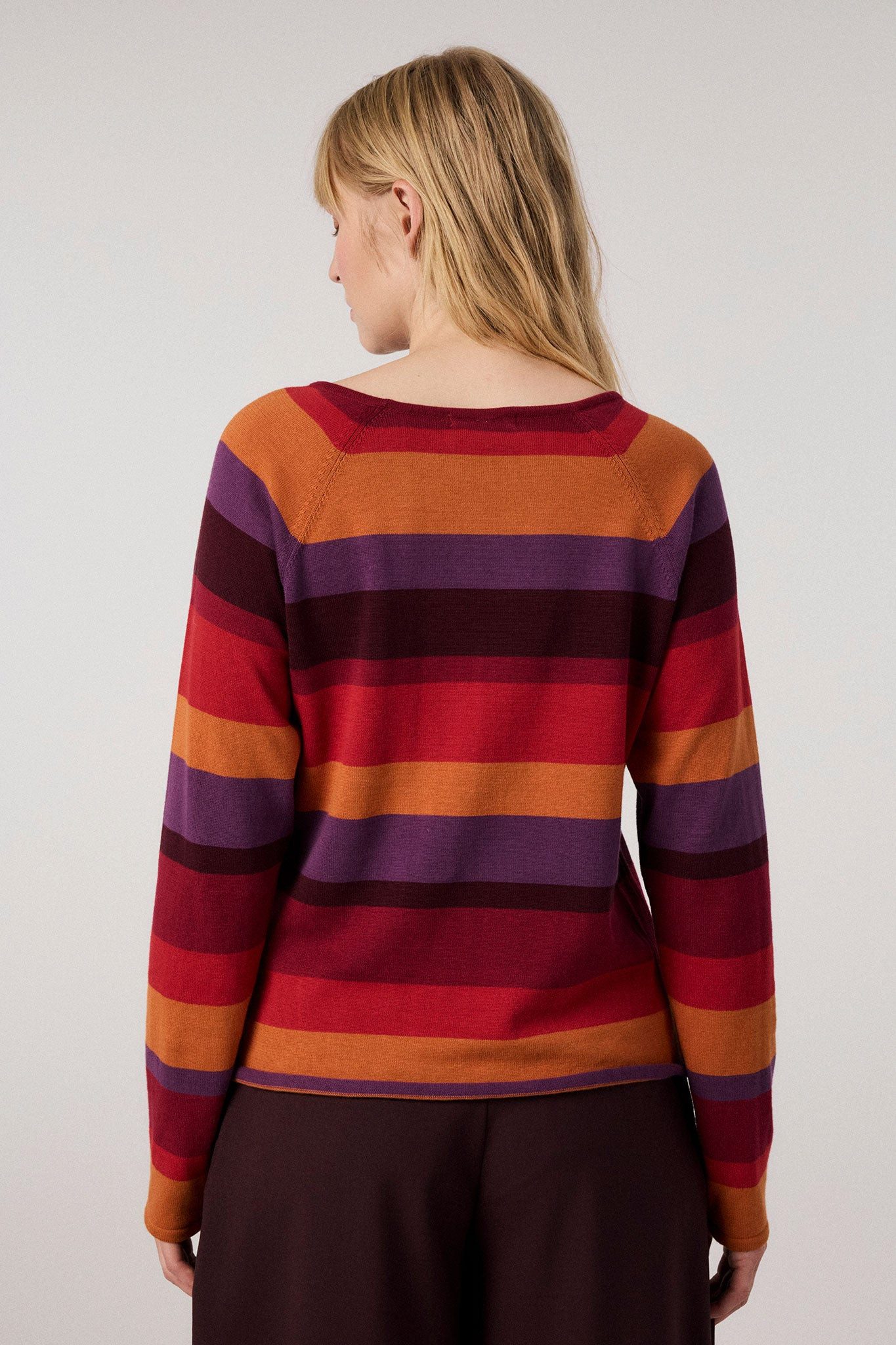 Himalaya Clothing Strickpullover Damen mit stilvollem Streifendesign - Strickpullover aus Bio-Baumwolle Jacquardpullover mit bequemem, geradem Schnitt