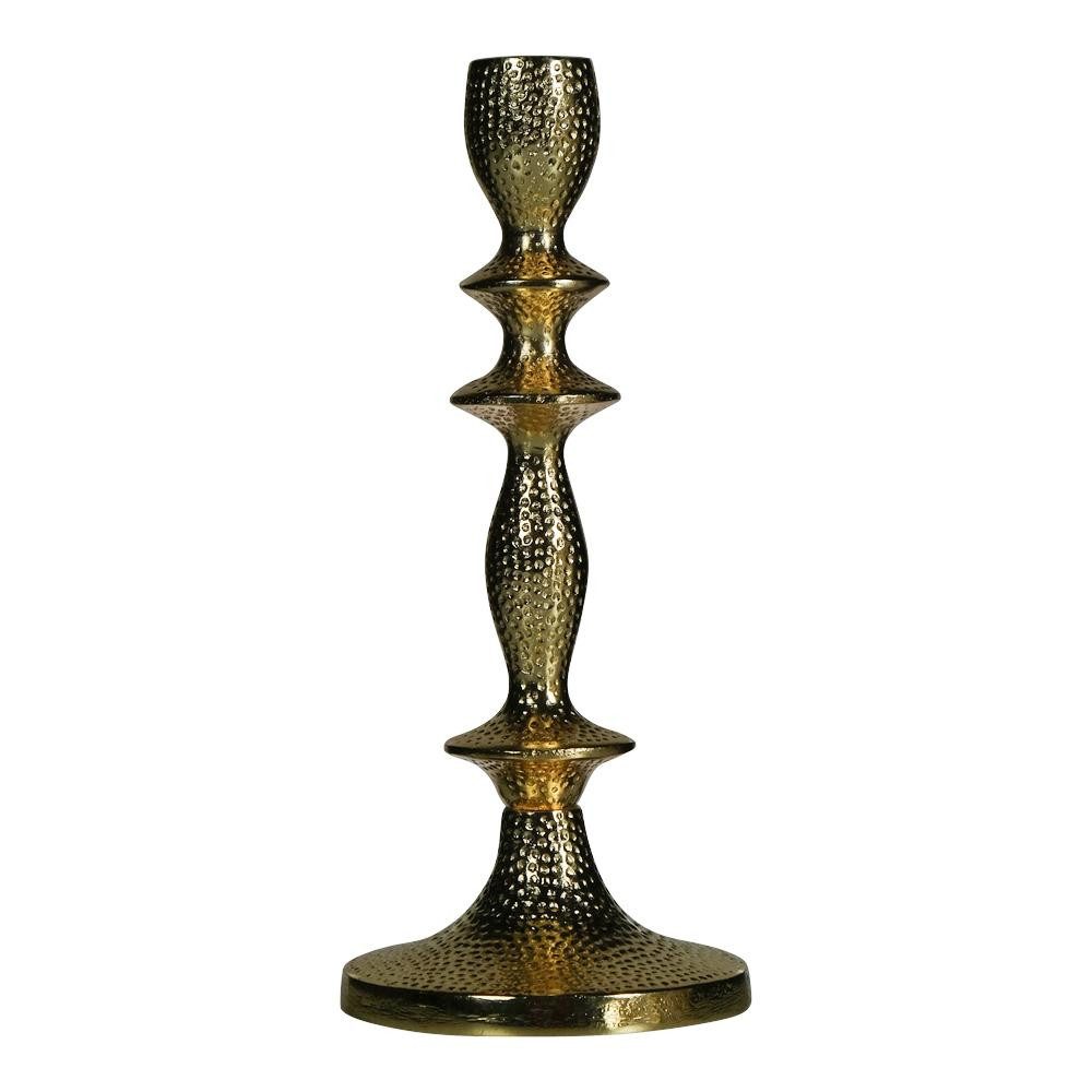 INNA-Glas Kerzenhalter Kerzenständer GIUSEPPINA, aus Aluminium, champagner-gold, 24cm, Ø10cm
