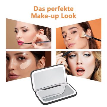 Gontence Schminkspiegel 84x140 mm Makeup Spiegel mit der 5-fachen Vergrößerung LED