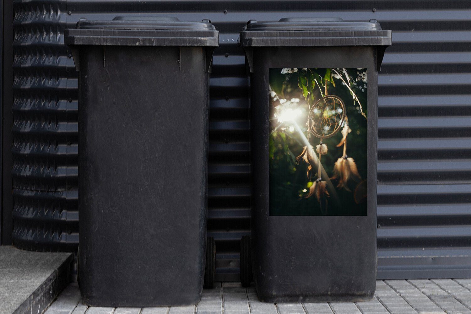 St), MuchoWow Mülleimer-aufkleber, Abfalbehälter Ein Wandsticker Mülltonne, Traumfänger Sticker, im Wald (1 Container,