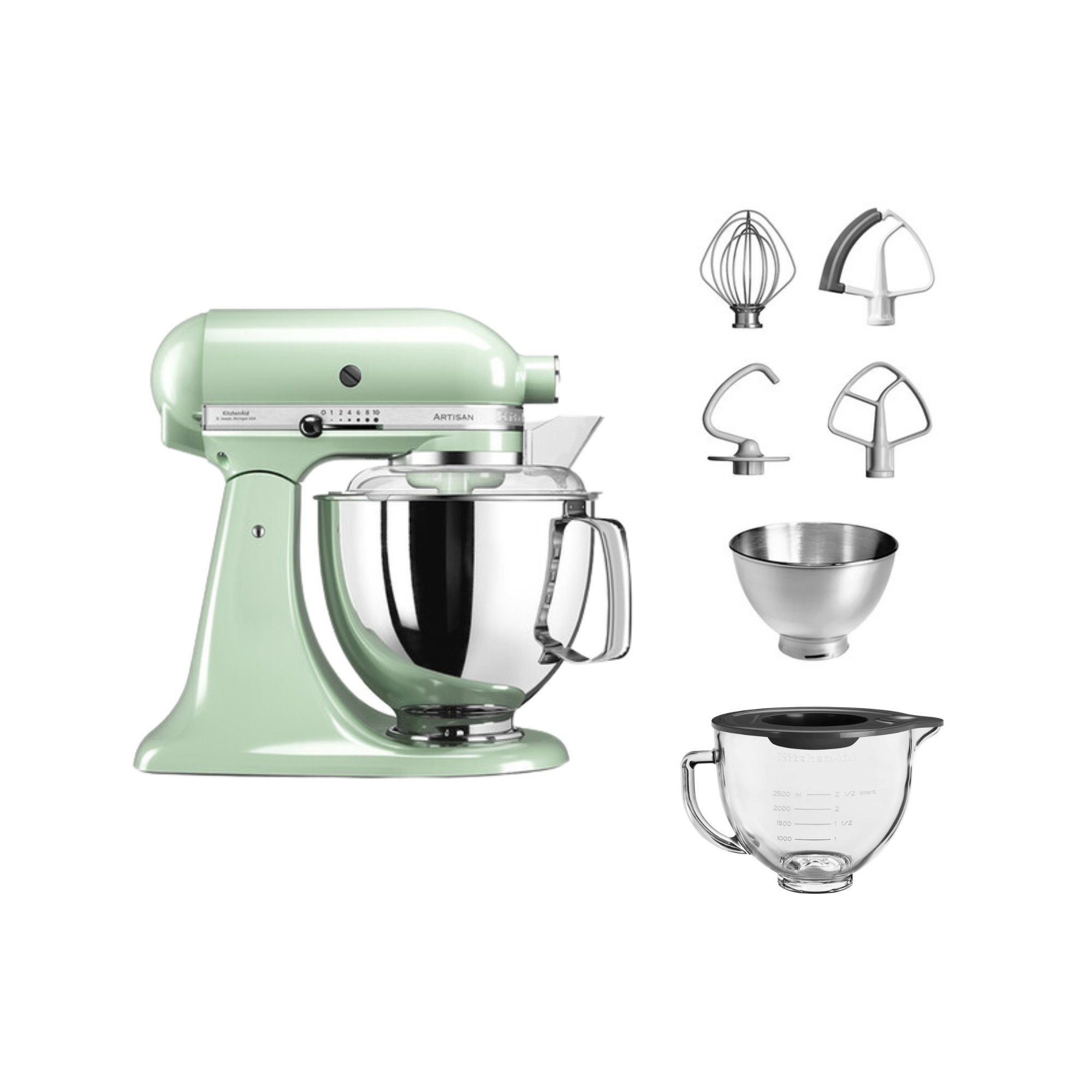 KitchenAid Küchenmaschine KitchenAid 4,8 L 5KSM175 Artisan Glasset mit Glasschüssel