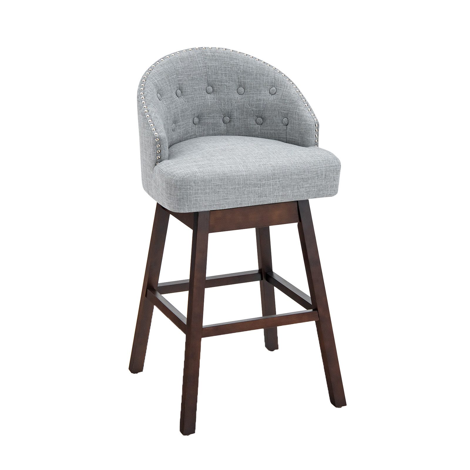 COSTWAY Barhocker, 2er Set, 360° drehbar, mit Lehne & Fußstütze Sitzhöhe 78 günstig online kaufen