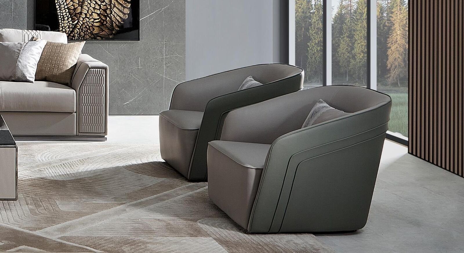 JVmoebel Sessel Sessel Club Lounge Lehn Stuhl Polster Sofa 1 Sitzer Fernseh Samt Leder | Einzelsessel
