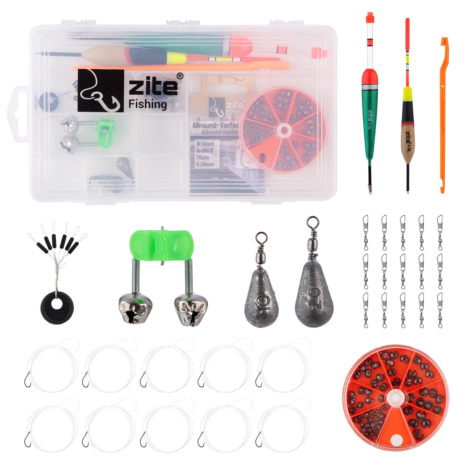 Angelkoffer Basis Angelzubehör-Set Grundausstattung für Angler für jede Tageszeit