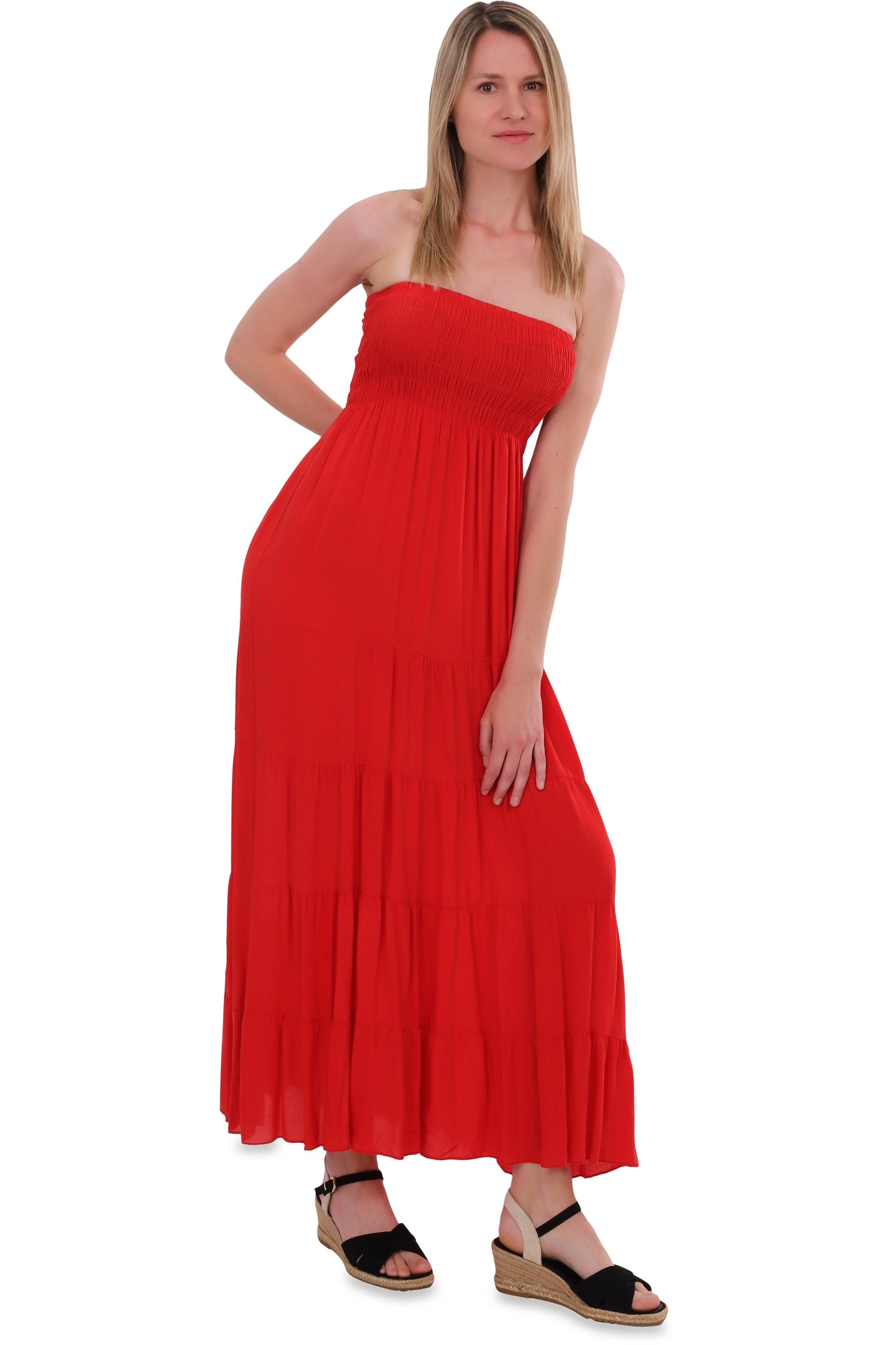 malito more than fashion Bandeaukleid malito Damen Bandeaukleid 4635 figurumspielendes Sommerkleid Strandkleid Einheitsgröße