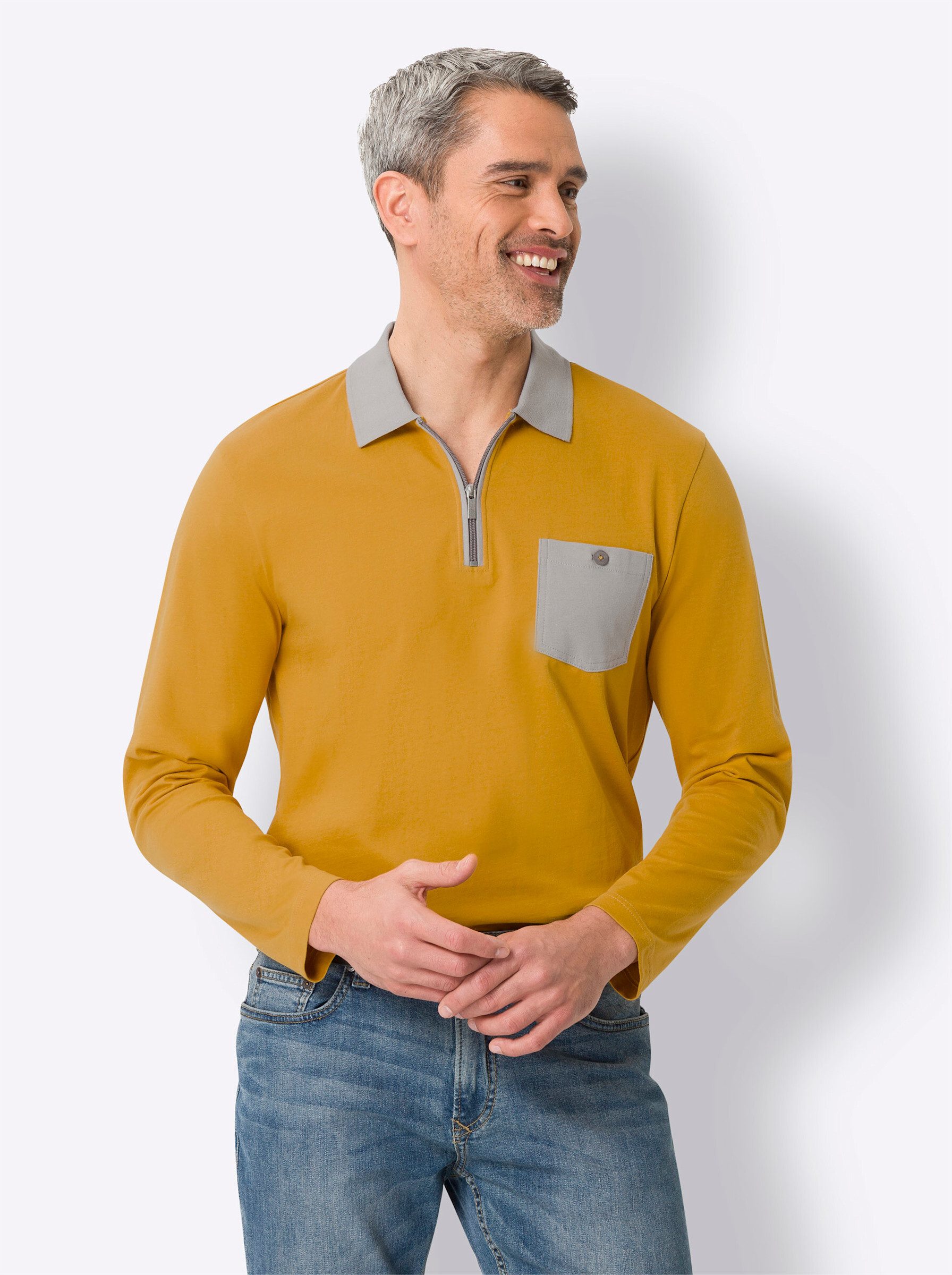 Sieh an! T-Shirt Langarm-Poloshirt günstig online kaufen