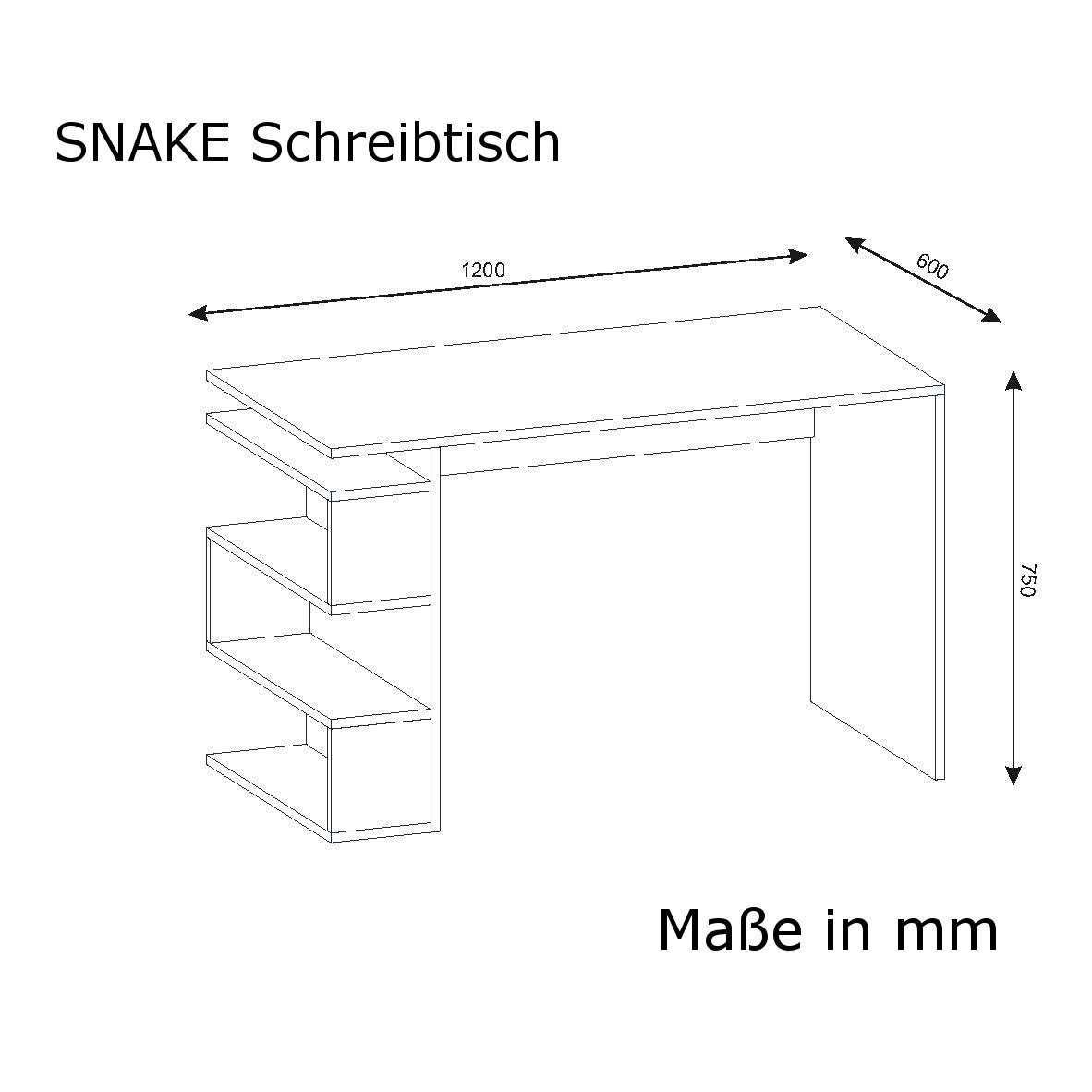 Schreibtisch Snake Weiss moebel17 Schreibtisch Walnuss