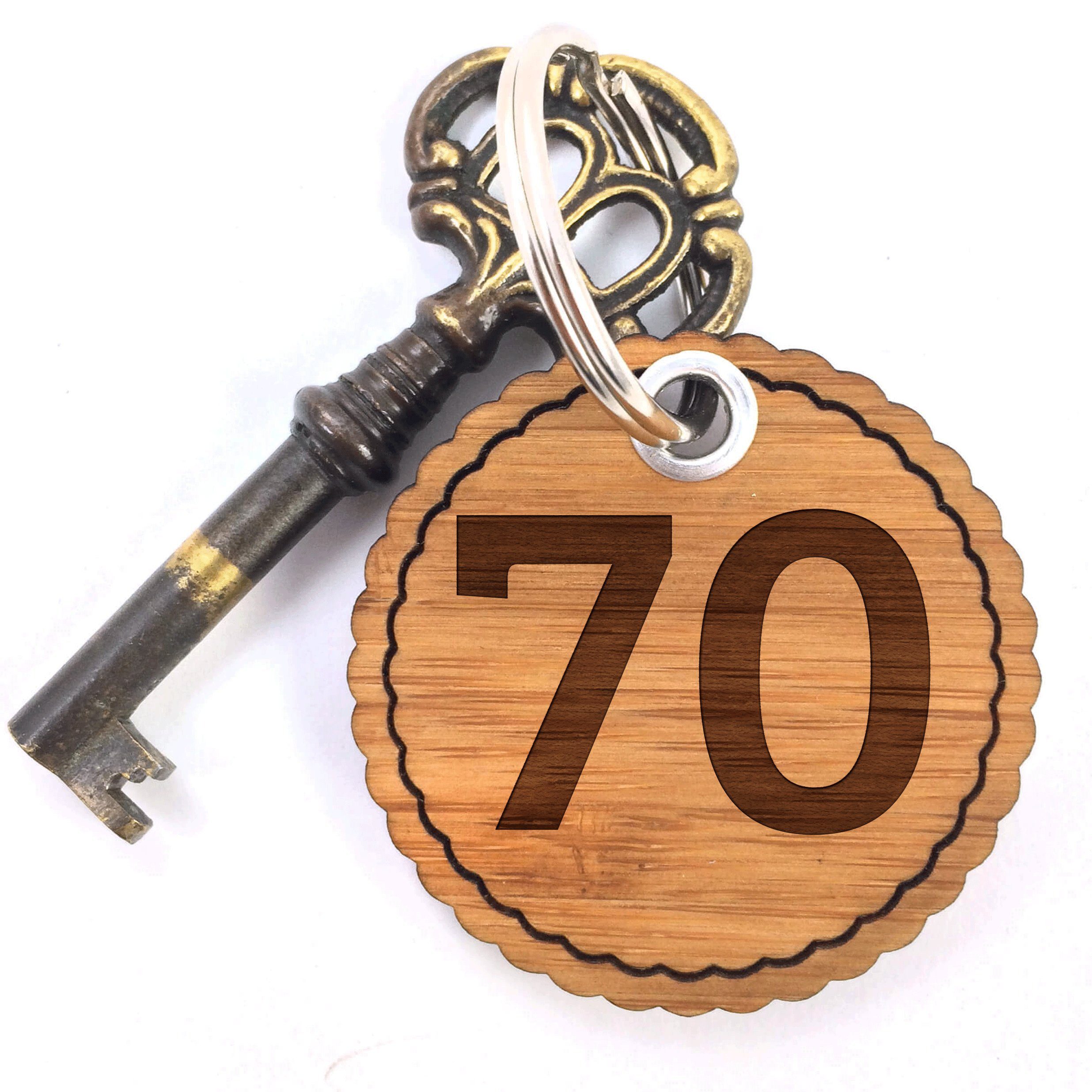 Mr. Zimmer, Schlüsselanhänger Hot 70, (1-tlg) Schlüsselanhänger, Panda Geschenk, 70 - Mrs. Glücksbringer, & Zahl