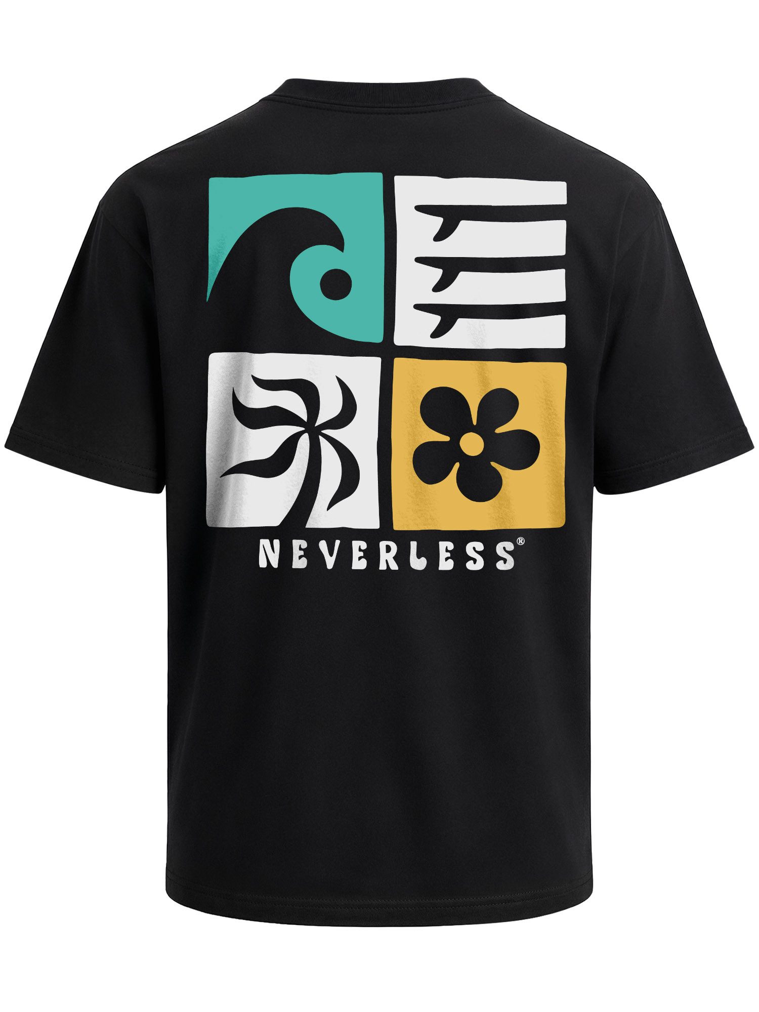 Neverless Oversize-Shirt Herren T-Shirt - California Surf - Oversized Relaxed Fit Sommer mit Print