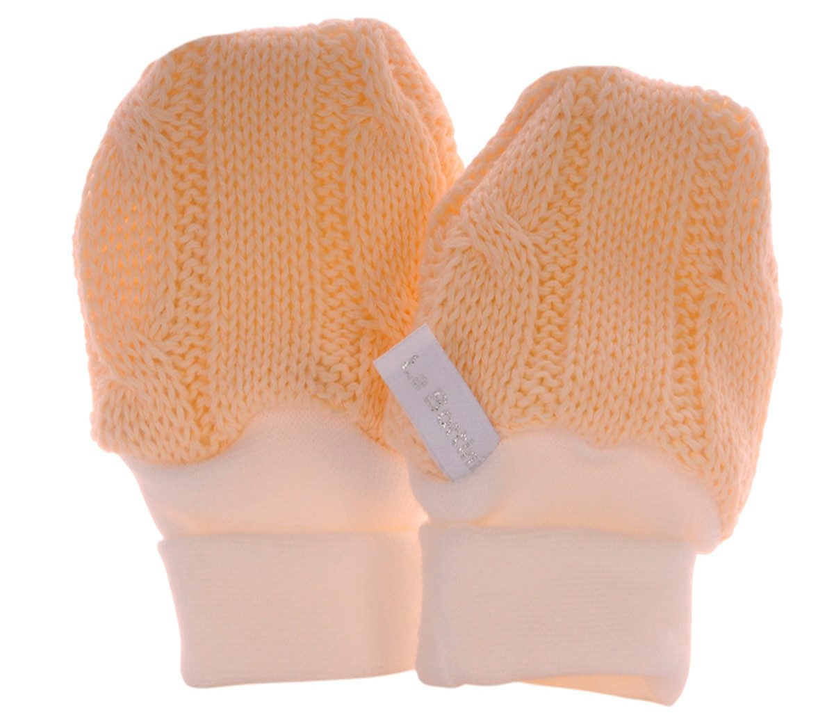 La Bortini Fäustlinge Baby Handschuhe Strickfäustlinge aus Baumwolle neutral (1 Paar) neutral, unisex, für Baby Jungen und Mädchen