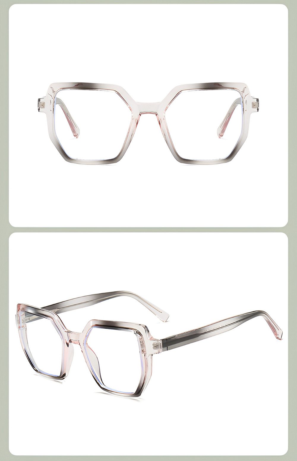 PACIEA Lesebrille Damen Herren Sechseckige Oversized Anti Blaulicht