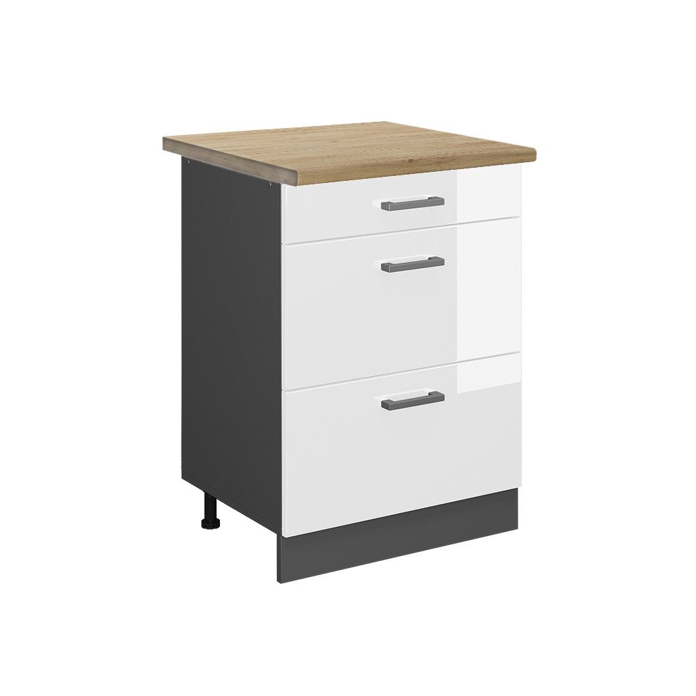 Vicco Unterschrank R-Line, Weiß Hochglanz/Anthrazit, 60 günstig online kaufen