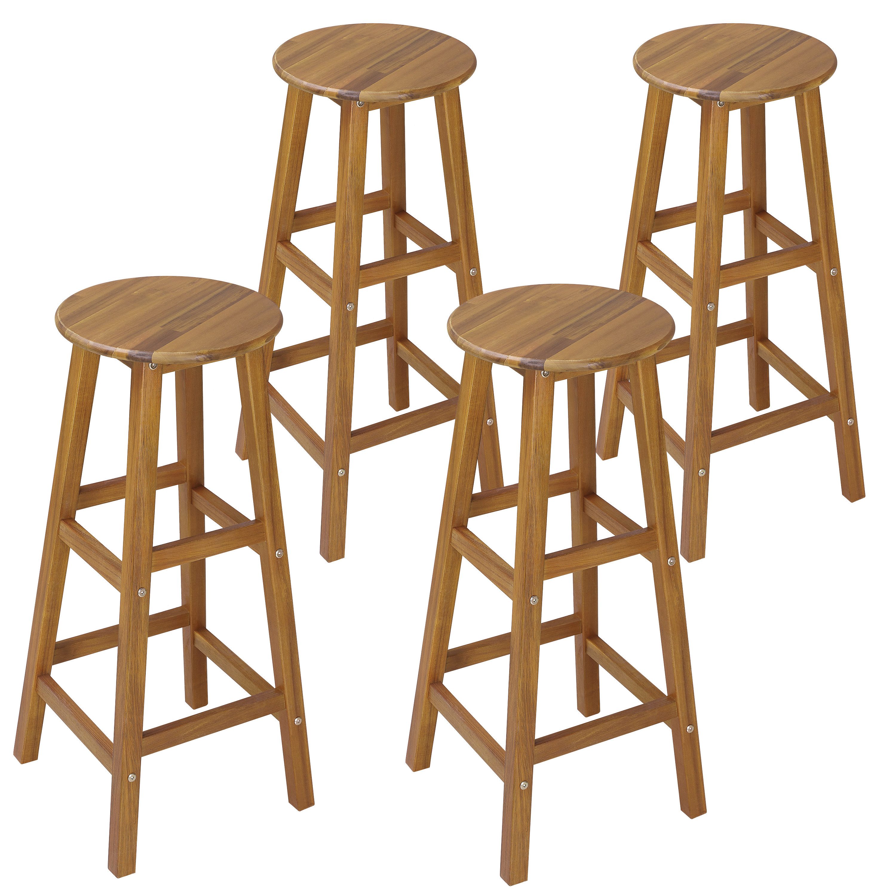 Casaria Barhocker, Holz Akazie Outdoor 75cm günstig online kaufen