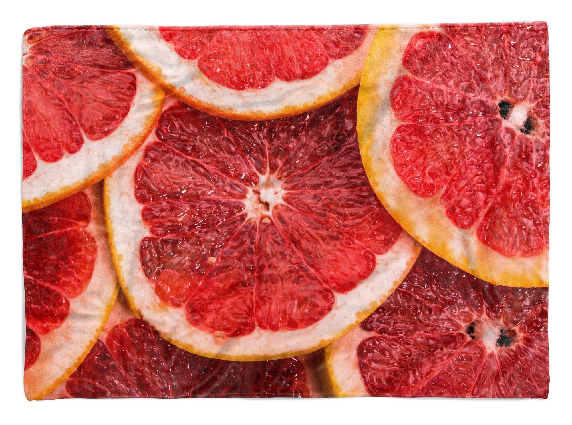 Sinus Art Handtücher Handtuch Strandhandtuch mit Sch, Orangen (1-St), Baumwolle-Polyester-Mix Kuscheldecke Handtuch Saunatuch Fotomotiv Frucht