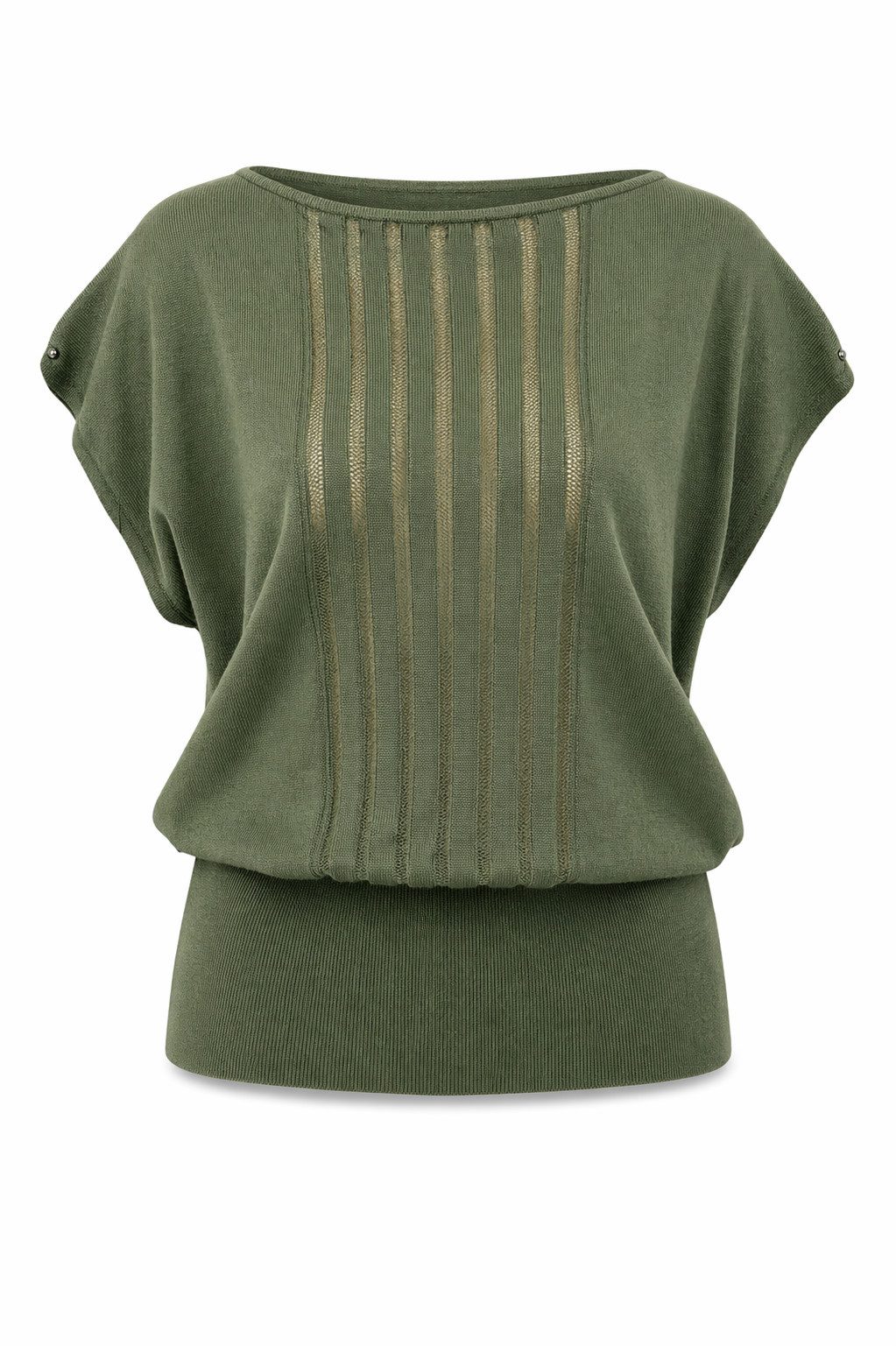 Freeman T. Porter Kurzarmpullover Preel Kurzarm Bluse - leichter Pullunder - Mesh - grün