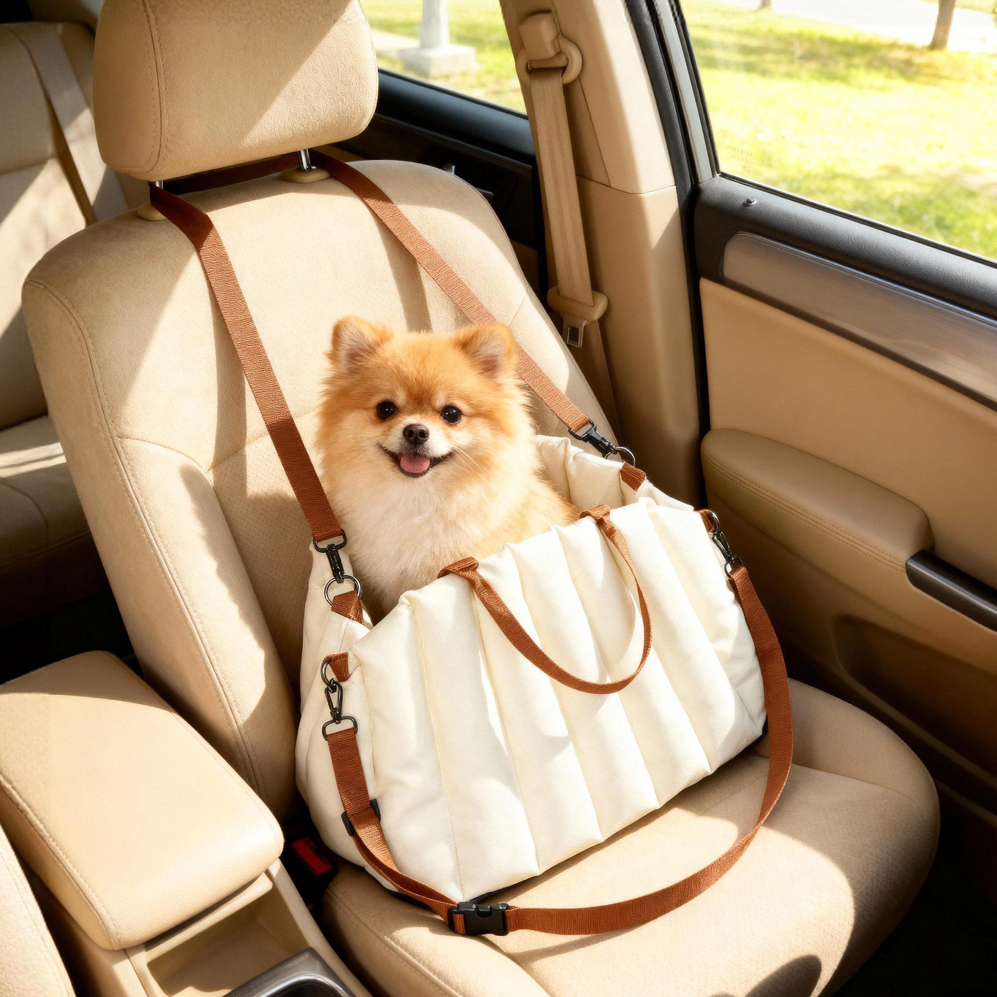 PawHut Hunde-Autositz Hundeautositz, Oxford-Stoff, Autositz für kleine Haustiere
