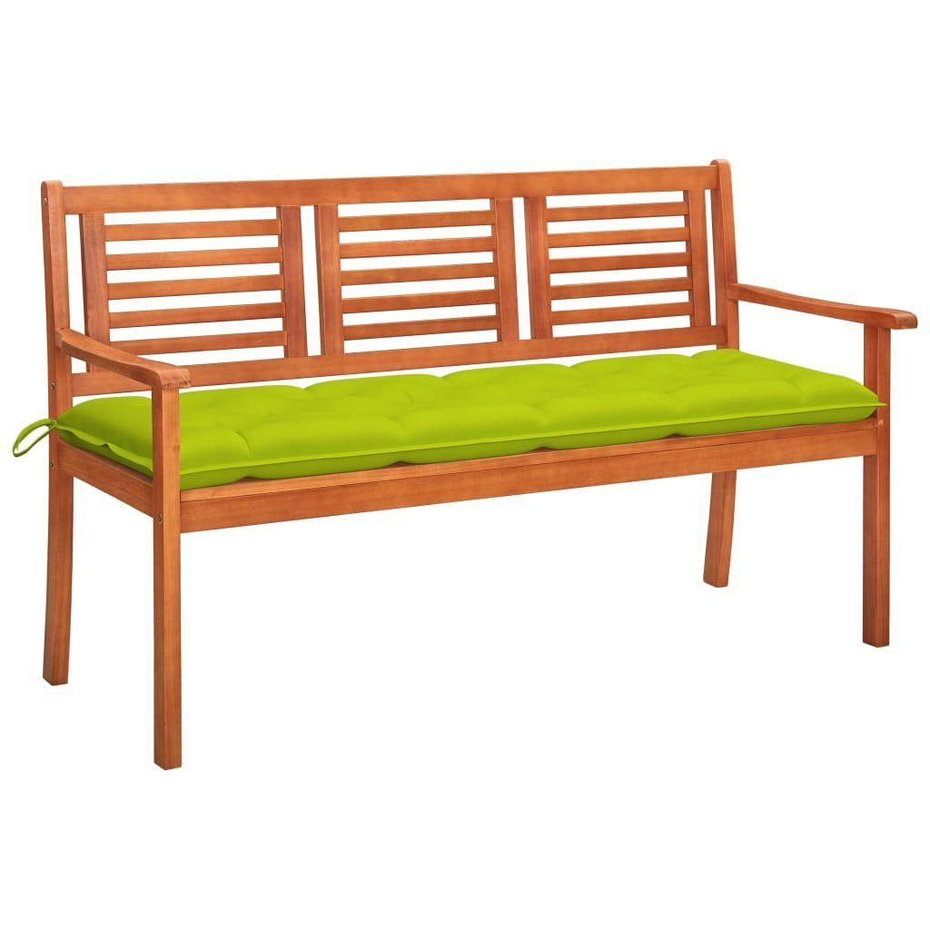vidaXL Gartenbank 3-Sitzer-Gartenbank mit Auflage 150 cm Massivholz Eukalyptus (1-St)