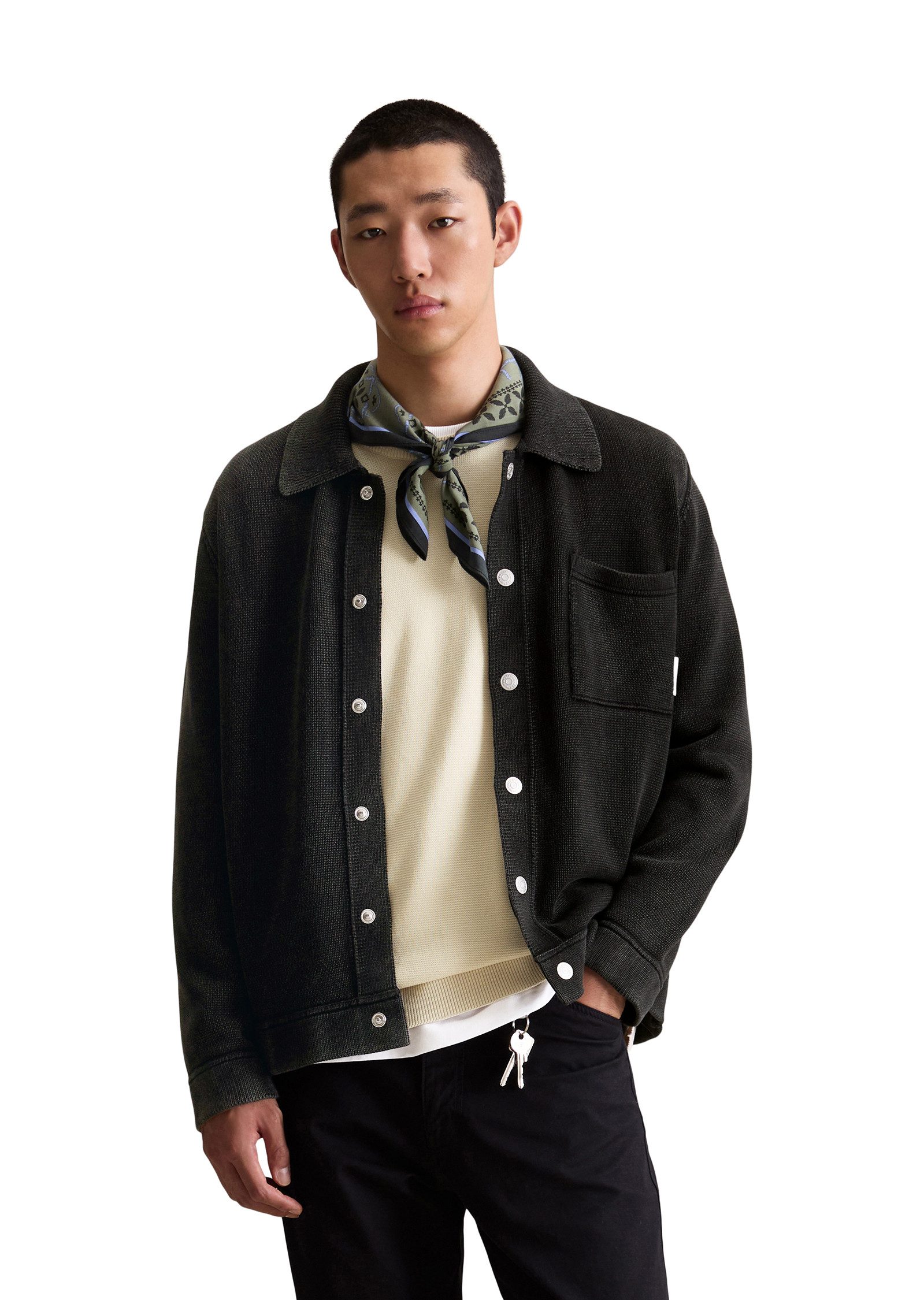 Marc O'Polo DENIM Strickjacke Polokragen, relaxed fit, Druckknöpfe günstig online kaufen