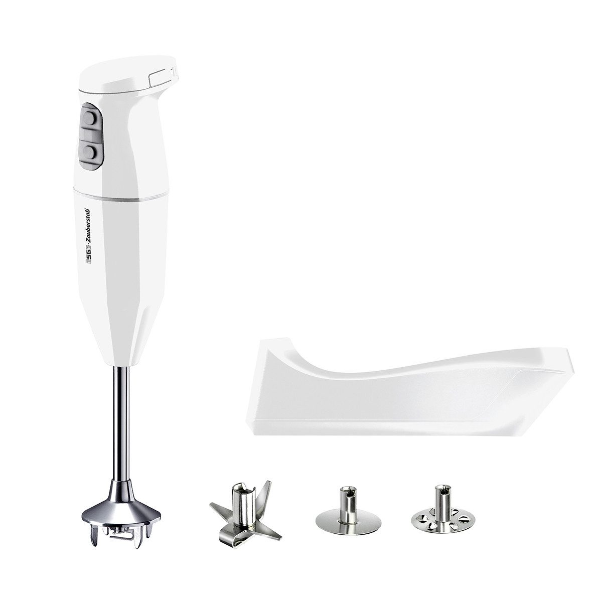ESGE-Zauberstab Stabmixer Cordless Weiß 95100, 2-stufig mit Aufsteckzentrierung bis zu 13.000 U/min
