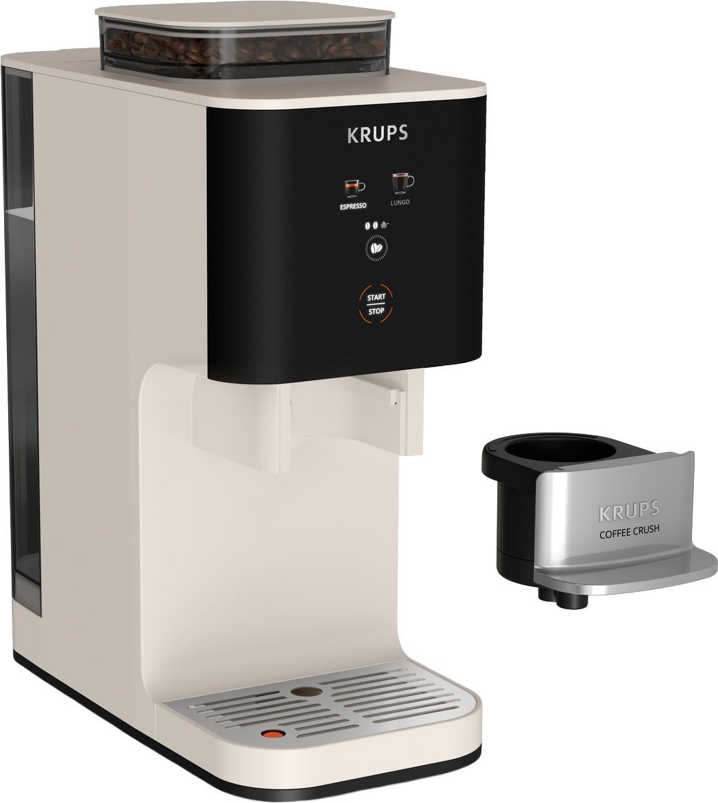 Krups Kaffeevollautomat Coffee Crush SA4001 für Espresso & Lungo, platzsparend mit 15 cm Breite, frisch gemahlene Bohnen oder vor-gemahlen, einfache Reinigung