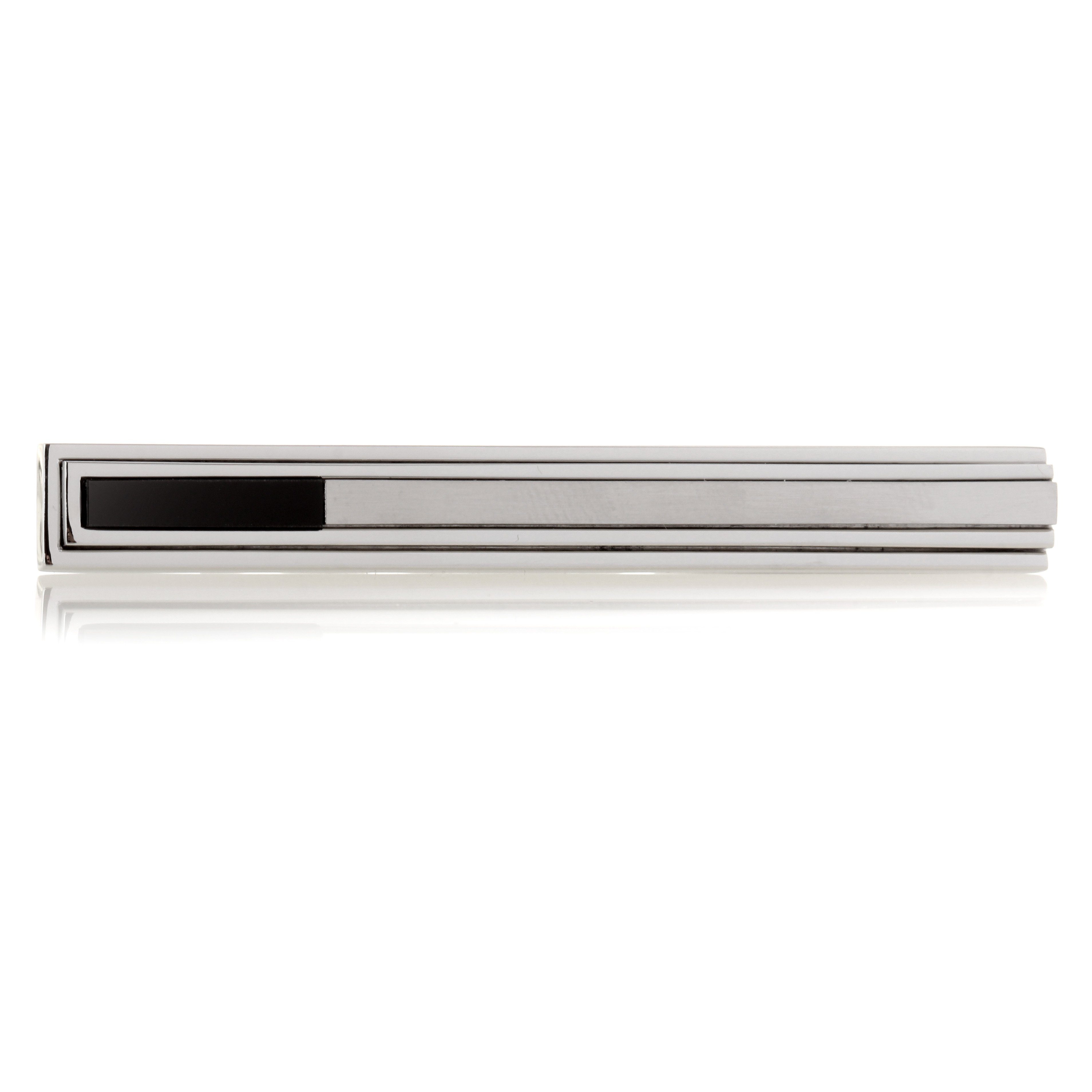 Karisma Krawattennadel Karisma Hochwertige Herren Edelstahl 316L ONYX Schwarz, Krawattennadel / Krawattenklammer / Tie Clip STC169-001-W