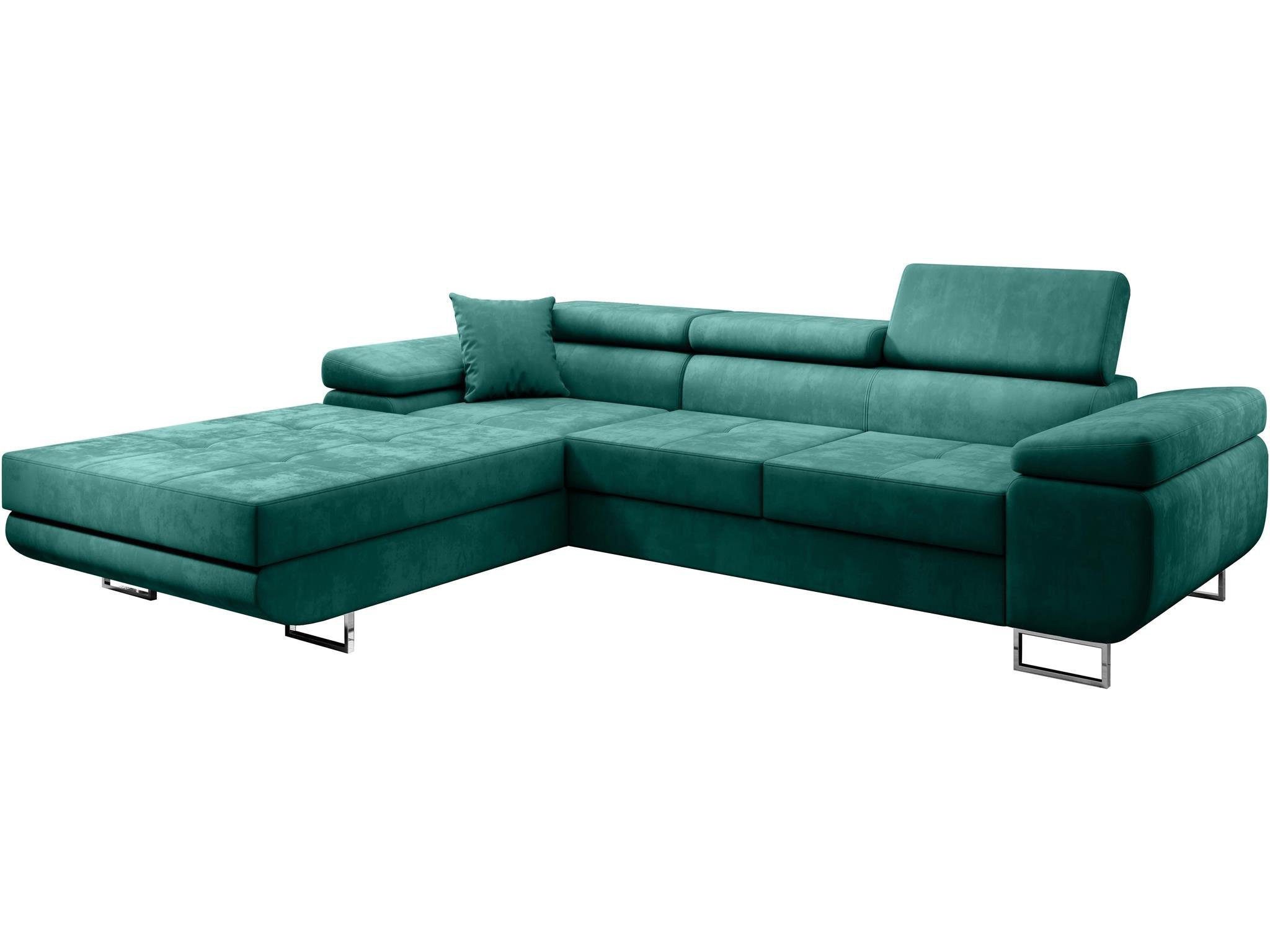 Beautysofa Ecksofa ALONS mit Schlaffunktion, Bettkasten unter der Ottomane, Liegefläche: 125 x 195 cm