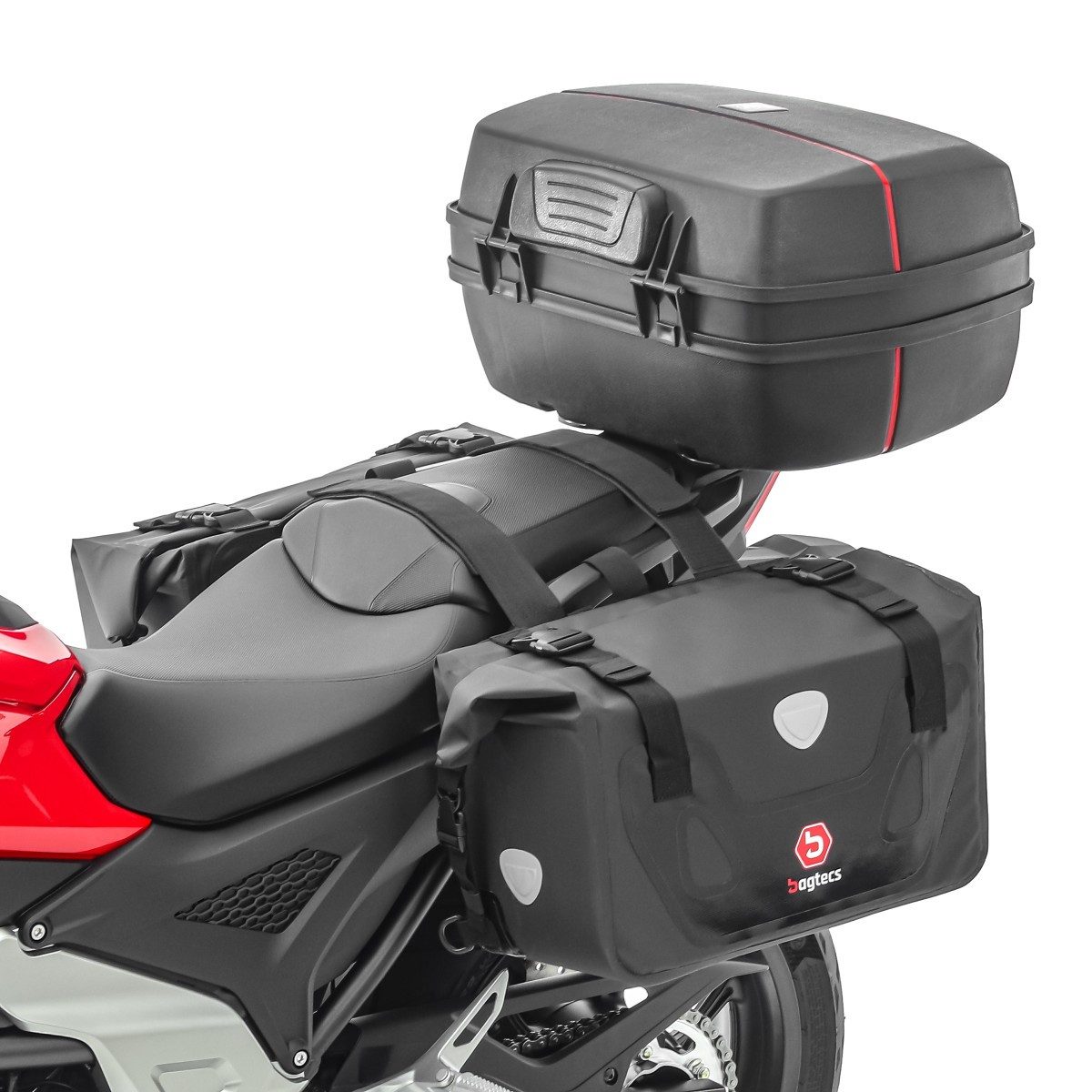 Bagtecs Kofferset Satteltaschen Set für Suzuki SV 650 / S + Topcase TP8