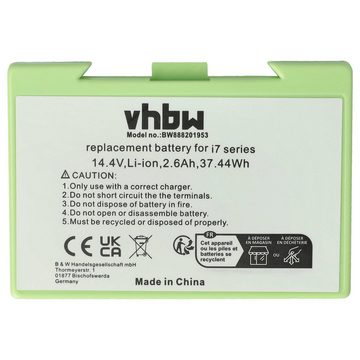 vhbw kompatibel mit iRobot Roomba i8, J7, i8+, i8550, i7558 Staubsauger-Akku Li-Ion 2200 mAh (14,4 V)