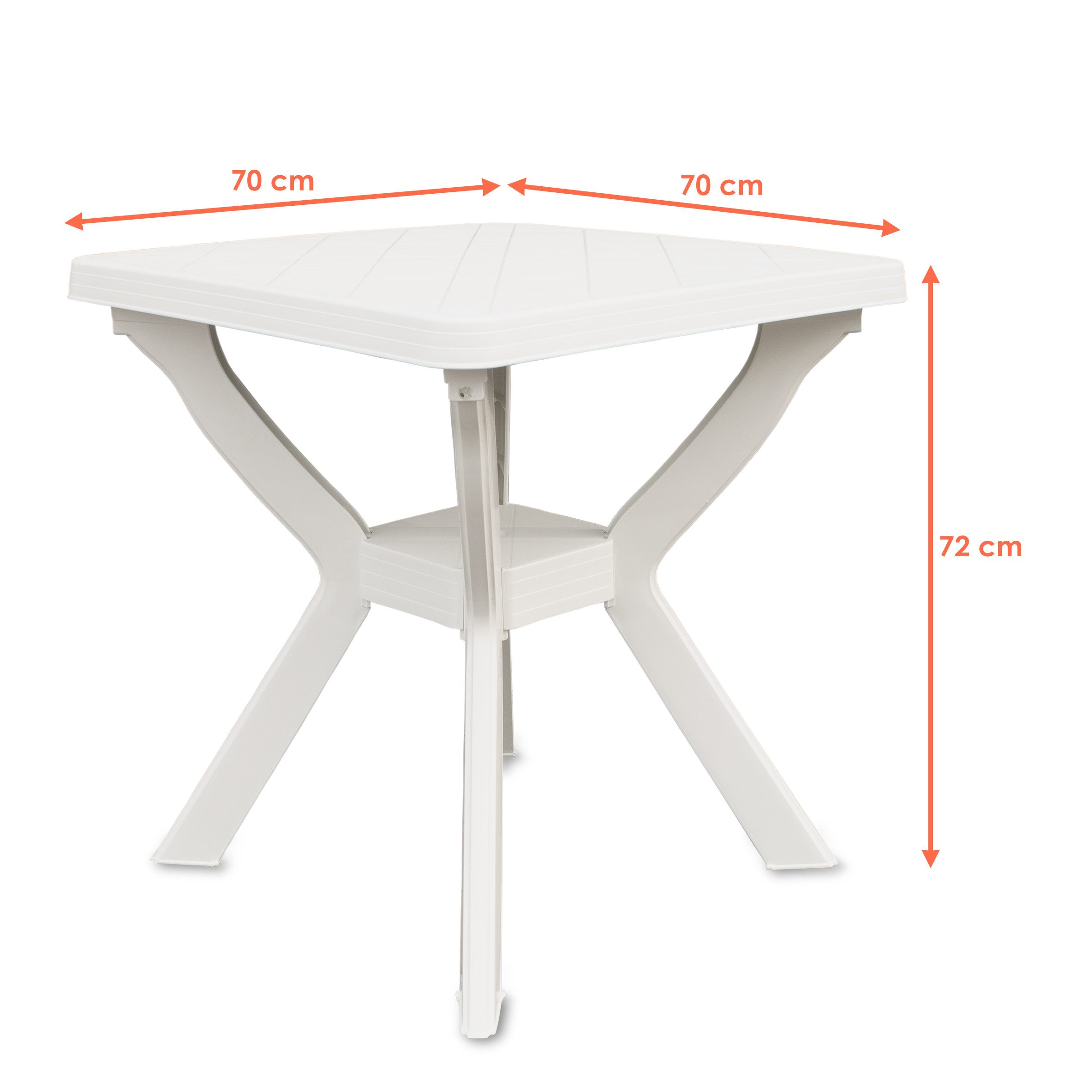 Spetebo Gartentisch Kunststoff Outdor Tisch quadratisch 70 cm (Anzahl, 1-St., Stück), mit modernem X-Gestell