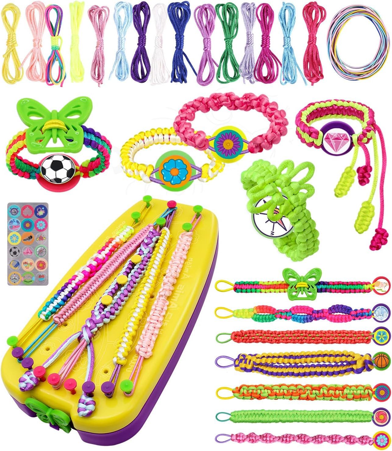 SinLaw Bastel-Armband DIY Armband Bastelset - Bastelset, Bunt, Handgewebtes Seil, String Craft Set (with extra accessories) - Birthday Gift