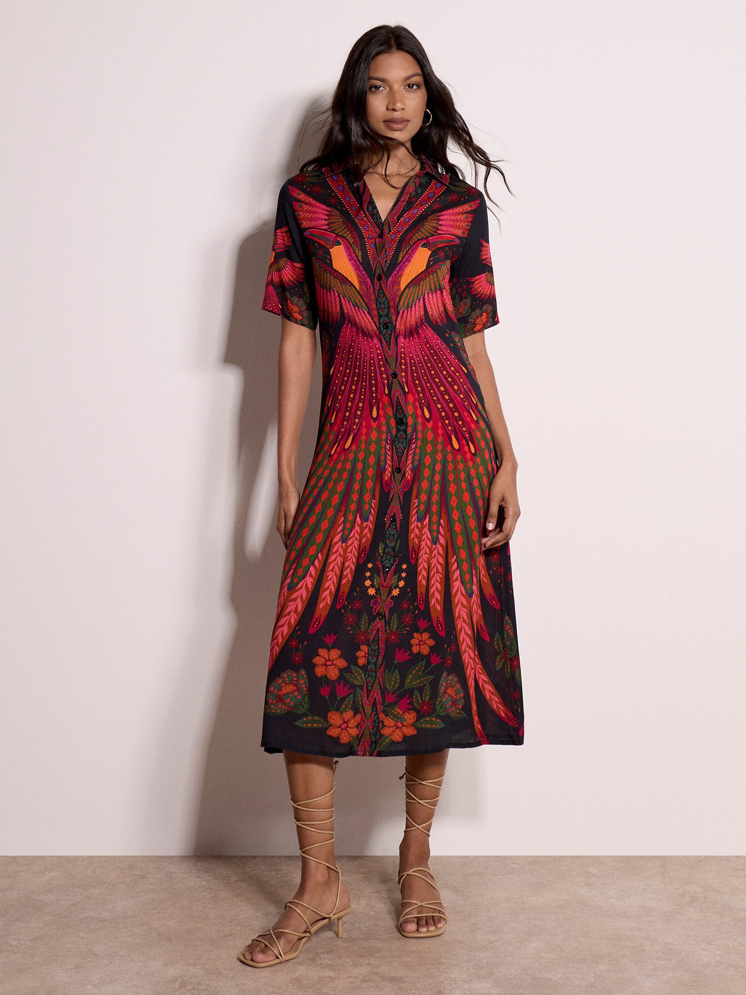 Apricot Druckkleid