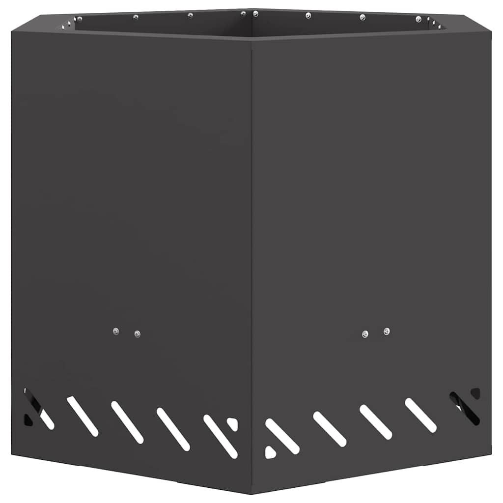 vidaXL Feuerstelle Rauchfreier Feuerkorb Schwarz 58 x 58 x 51 cm Stahl, (1-St)