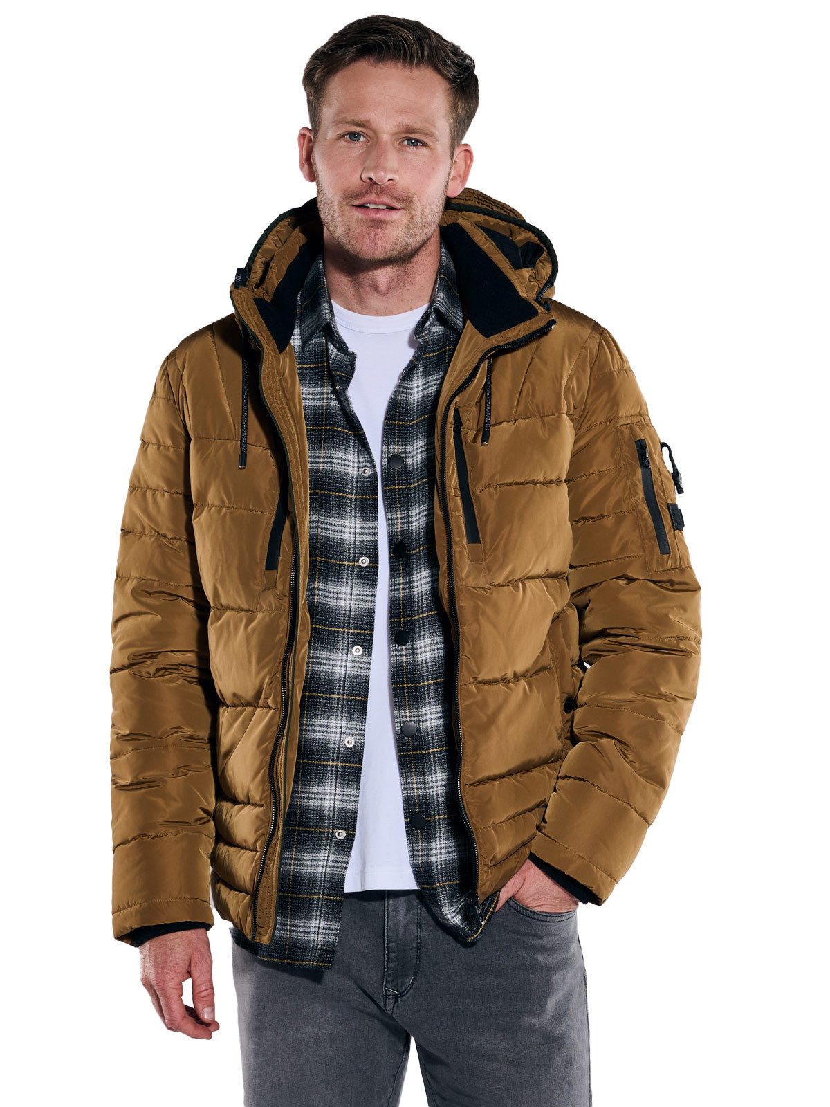 Engbers Kurzjacke engbers Herren Steppjacke mit abnehmbarer Kapuze, Safrang günstig online kaufen