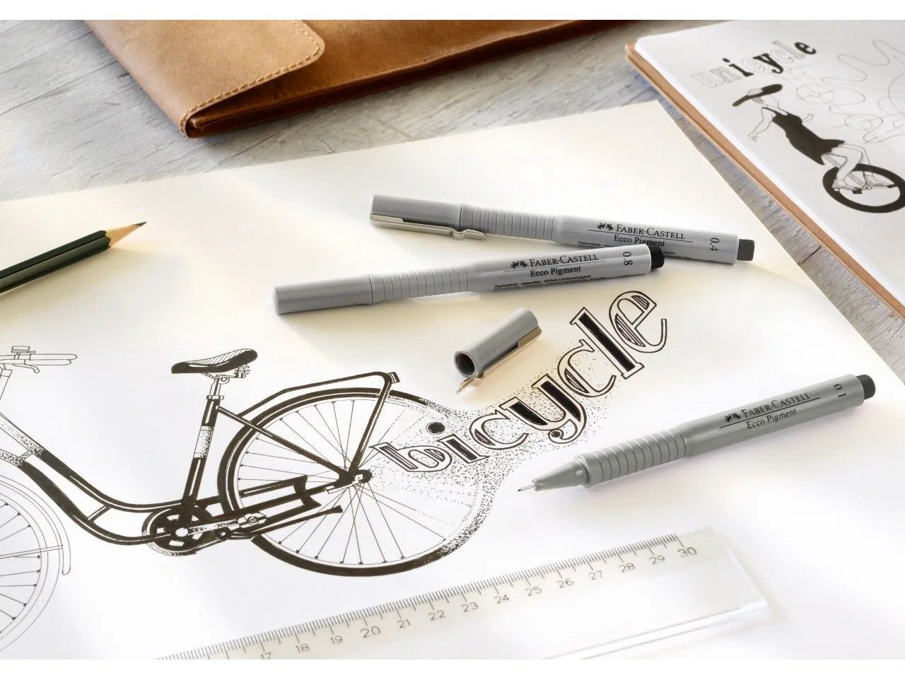 Faber-Castell Fineliner Ecco Pigment Tintenschreiber 8er Etui schwarz