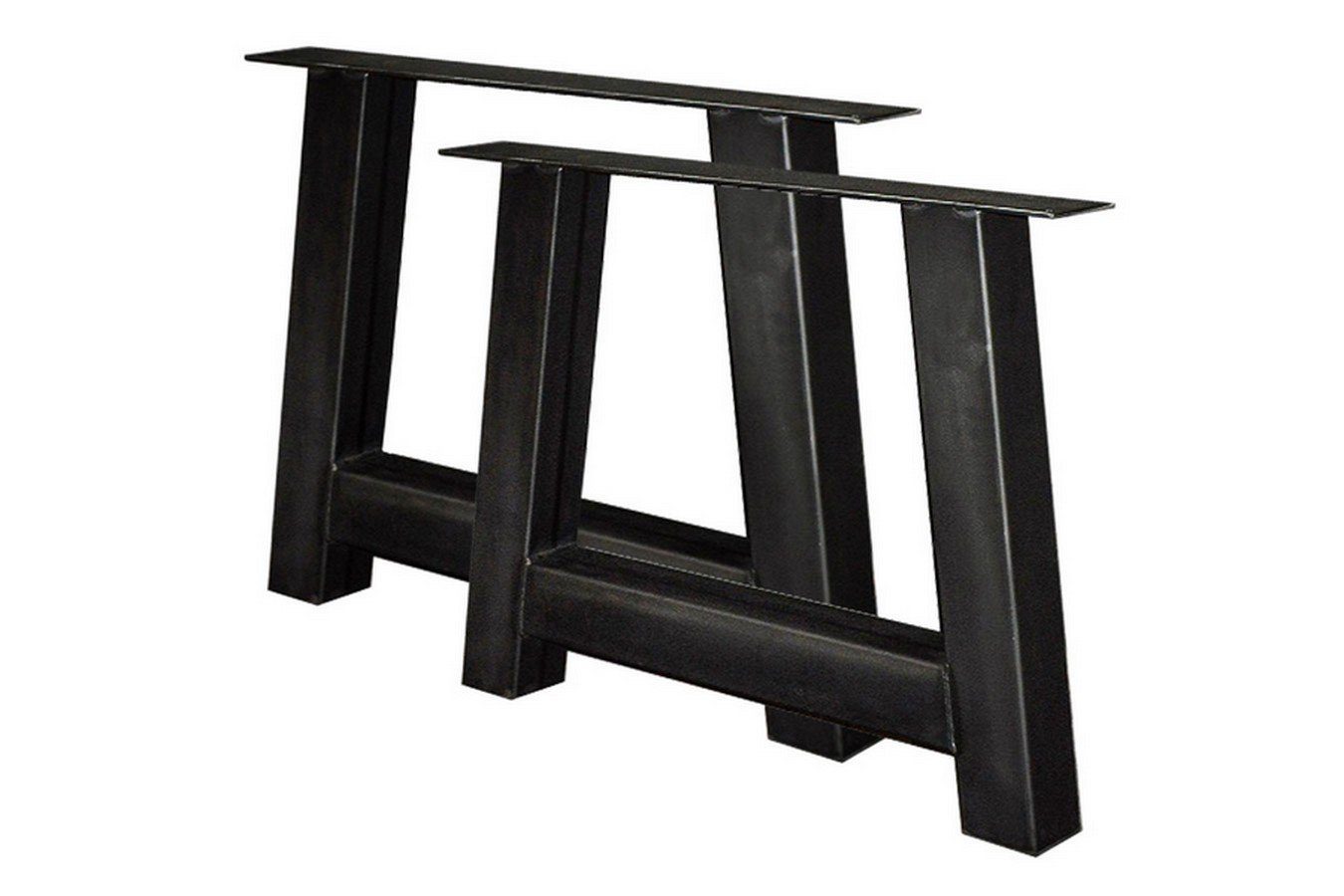 Tischhelden Tischbein Tischbeine A schwarz Set Rohstahl 2-er