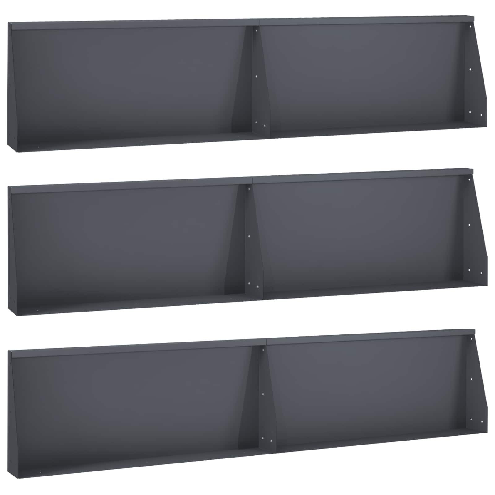 vidaXL Beetumrandung Stützmauer 6 stk. 100 x 12 x 40 cm Stahl Anthrazit