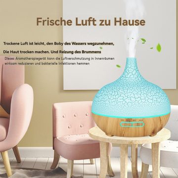 Kpaloft Diffuser Aroma, Ultraschall-Vergeber, Diffusor, 7 Farben Wechsel, 550ml, Wassertank, Holzdesign, Duftspender, für Schlafzimmer, Büro