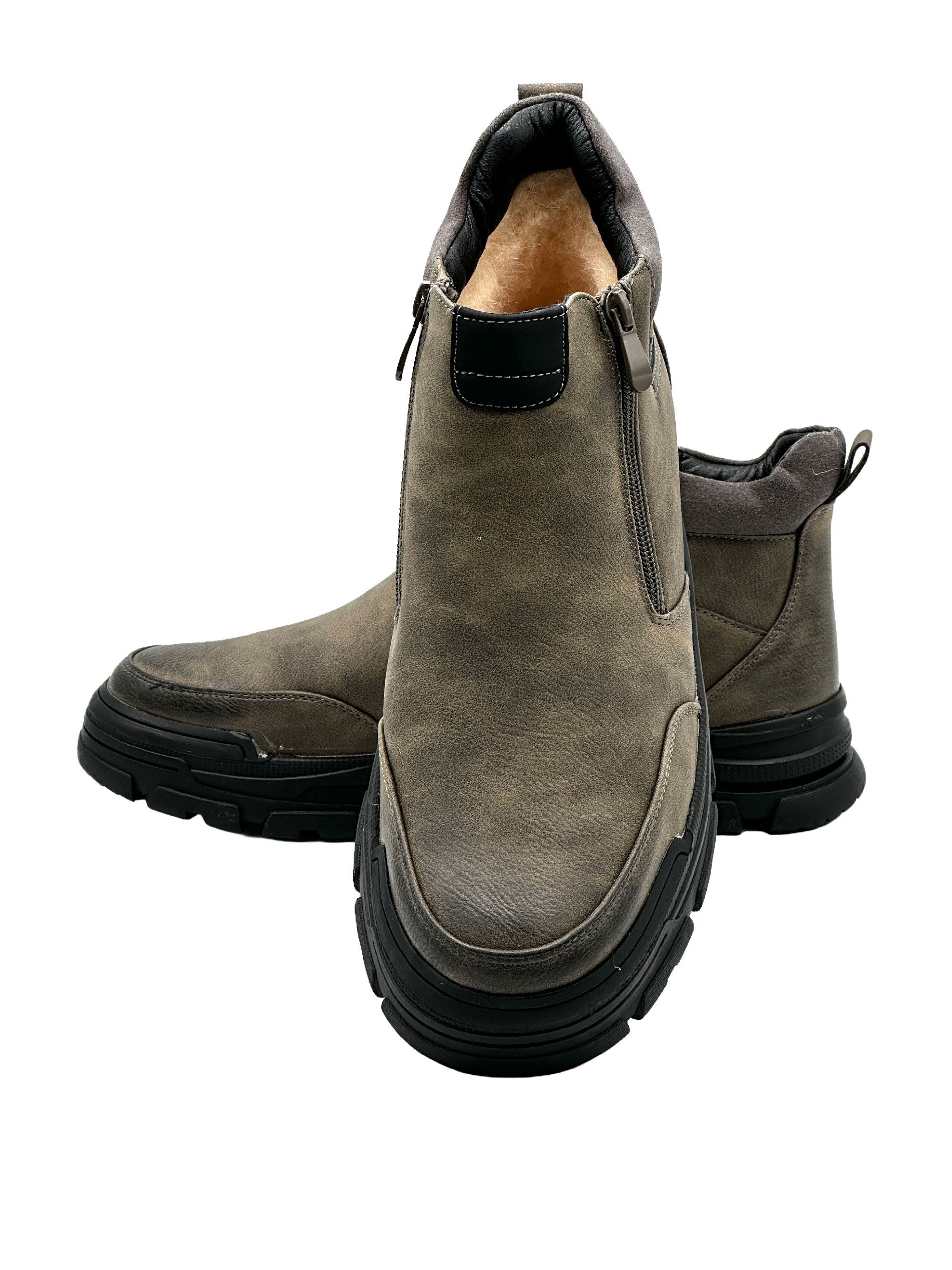 Nowaland Herren Winterstiefeletten mit warmem Innenfutter Winterstiefelette Mit Reißverschluss, warm gefüttert, pflegeleicht