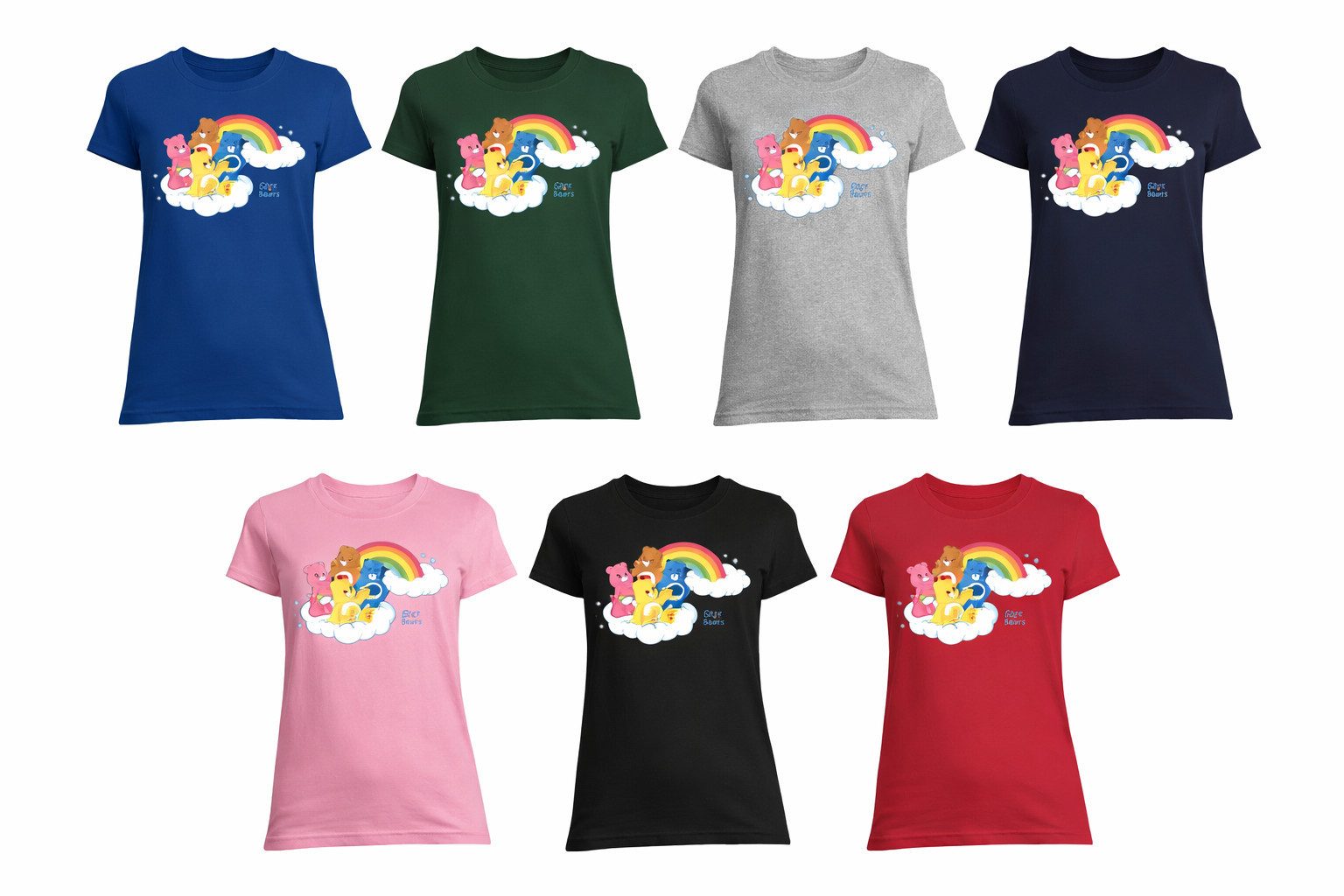 T-Shirt Damen Glücksbärchis Care Bears Hab-Dich-lieb Bärchis Wolkenland