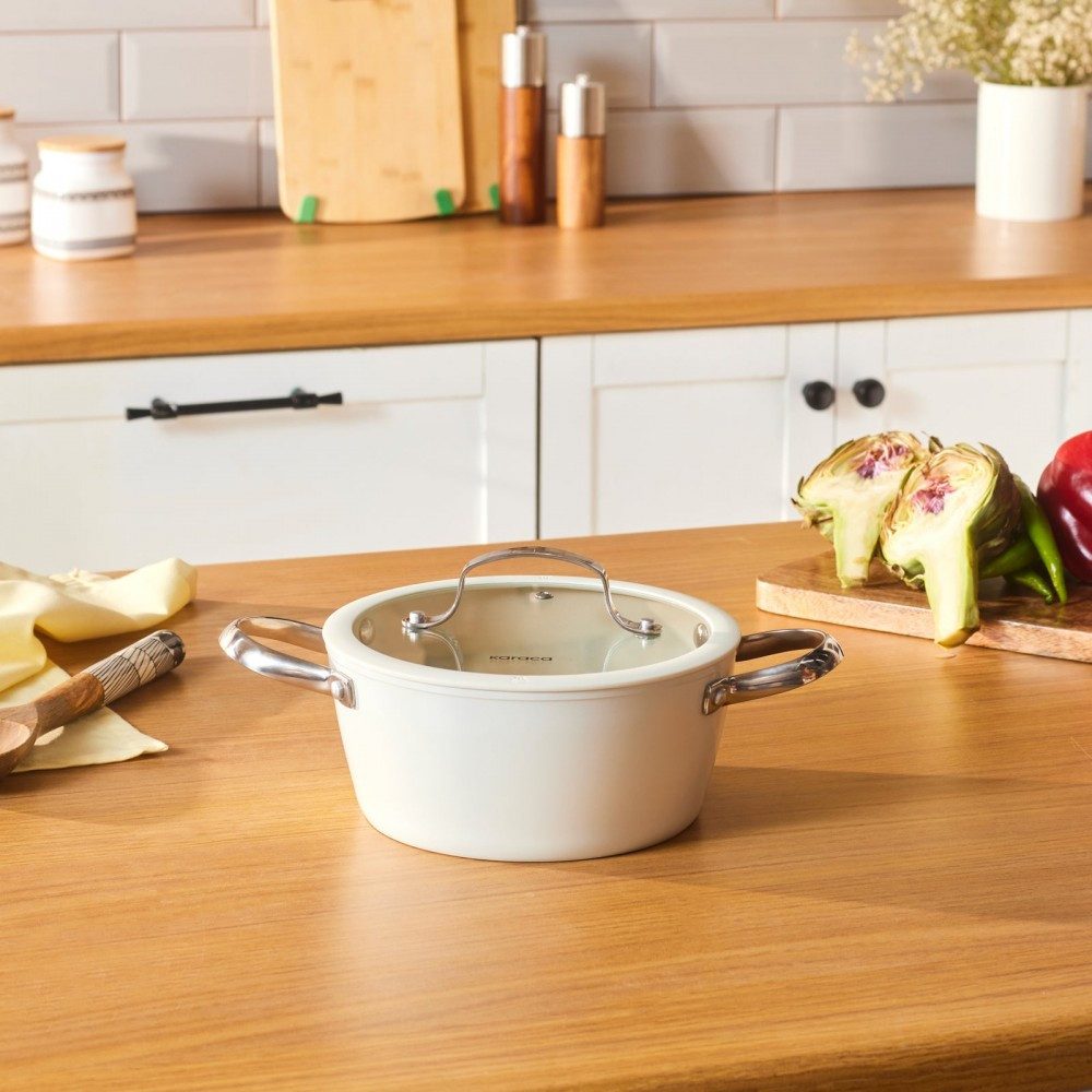 Karaca Kasserolle Karaca Swiss Crystal Almond Cream Stielkasserolle 20 cm