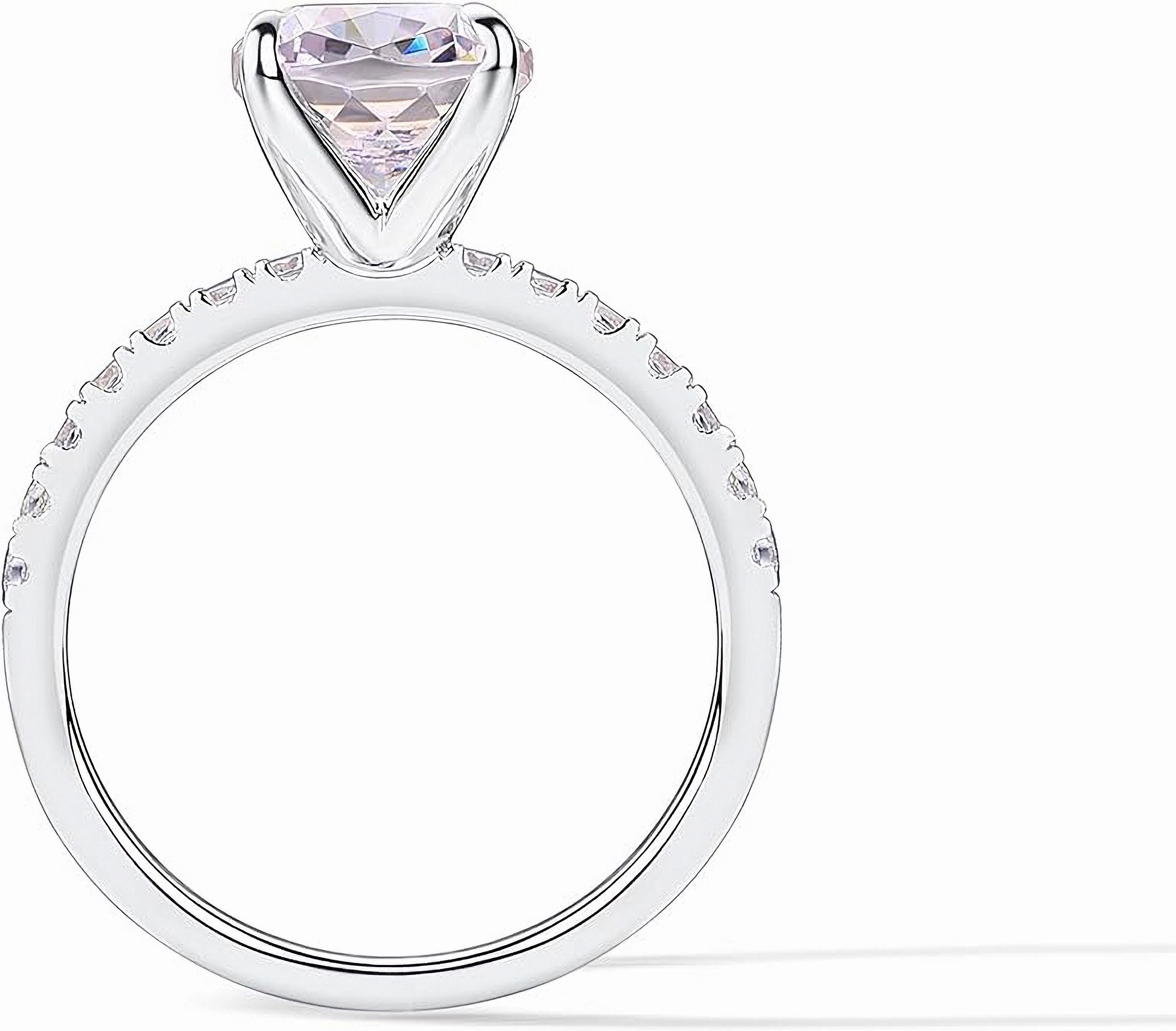Jumpeak Trauring 585 Gold,1.5ct Diamantring im Kissenschliff, Damen-Ehering, D, VS1, 2ex, IGI-Zertifikat, für Verlobungen, Geburtstage, Jahrestage