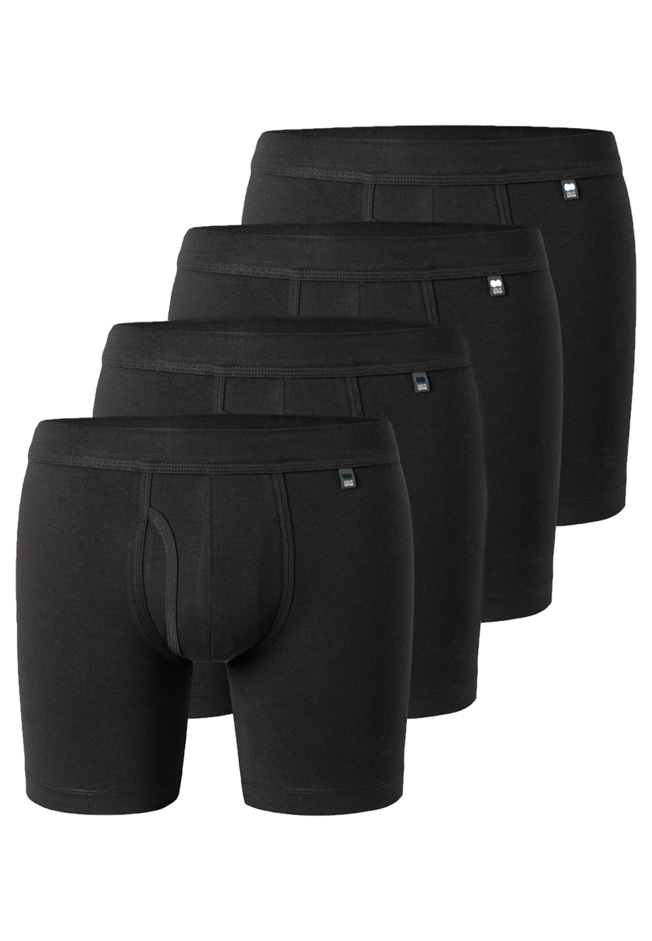 Schiesser Retro Boxer 4er Pack Long Life Cotton (Spar-Set, 4-St) Long Short / Pant - Baumwolle - mit Eingriff - Atmungsaktiv