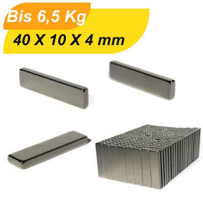Magnet Neodym-Magnete F 40 x 10 x 4 Supermagnete mit hoher Haltekraft Magnet (3-St)