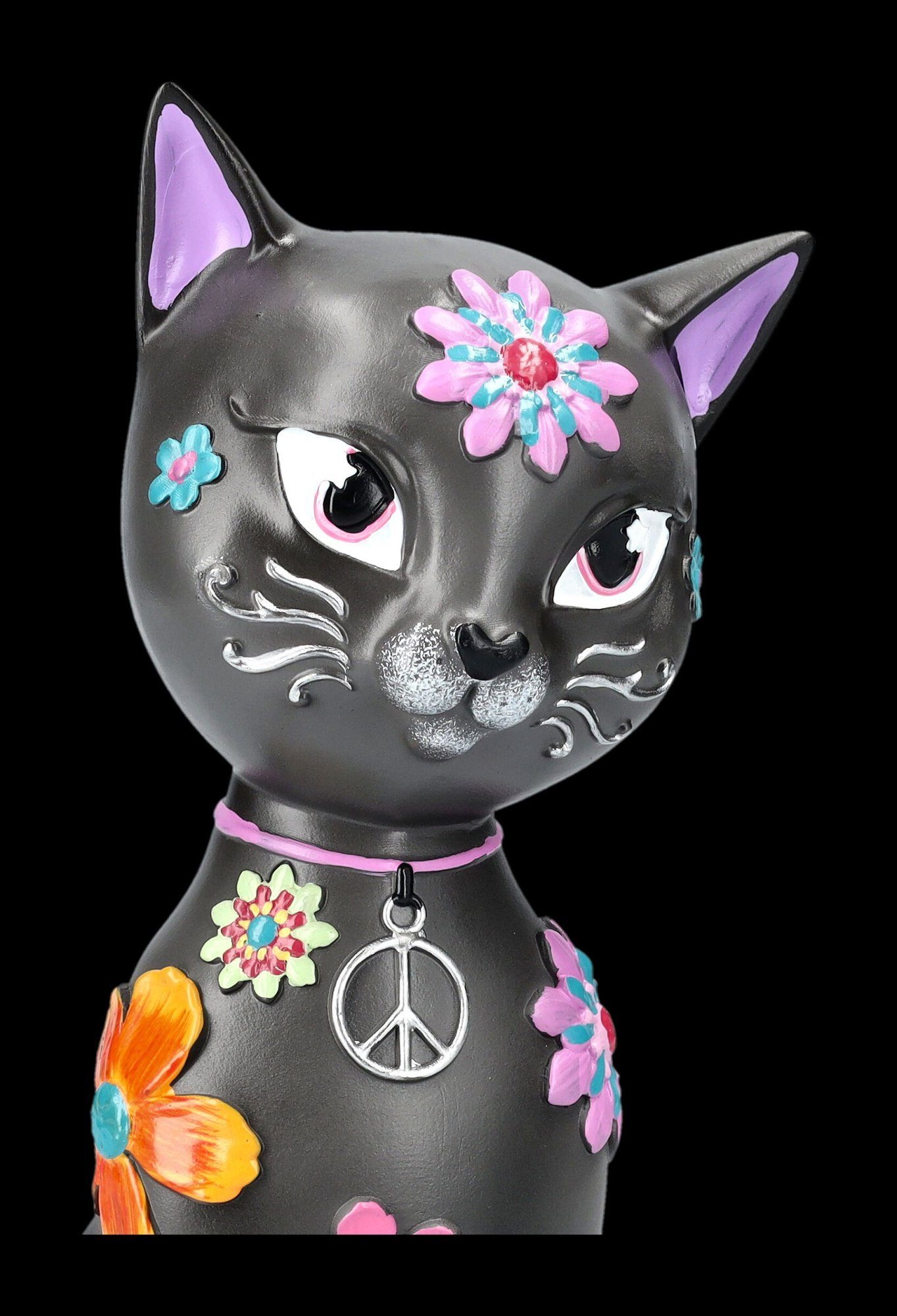 Figuren Shop GmbH Tierfigur Katzenfigur - Dekofigur Tierfigur Now Hippy - Nemesis Kitty 