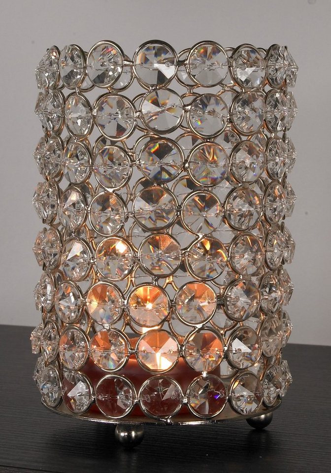 Home affaire Kerzenständer Kristall, Mit dekorativen Glassteinen