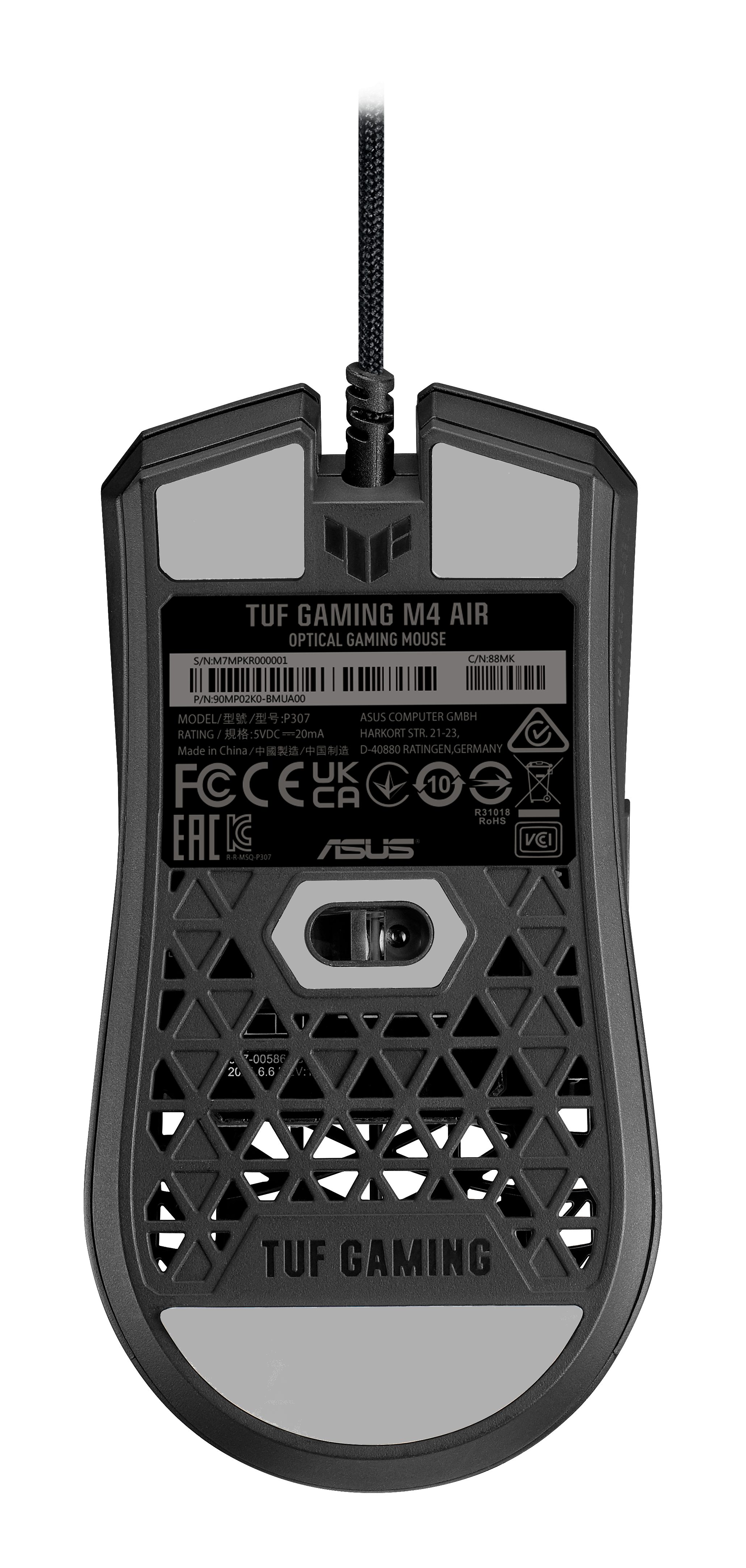 Asus TUF GAMING M4 AIR Gaming-Maus (kabelgebunden, Optischer Sensor)