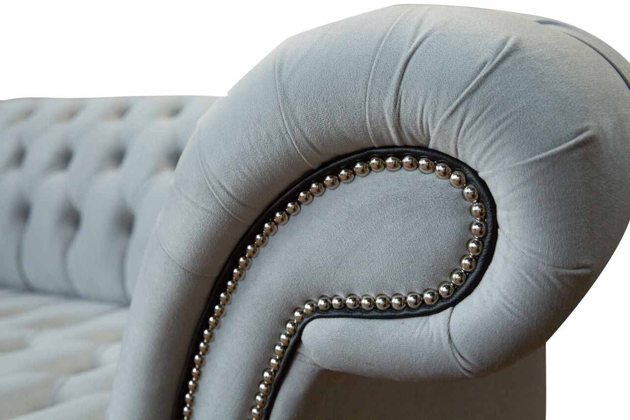 2 Teile, Mit Design Chesterfield Polster Chesterfield-Knöpfen Sofa 2-Sitzer Sofas Weiß, 1 JVmoebel Luxus Sitzer Sofas
