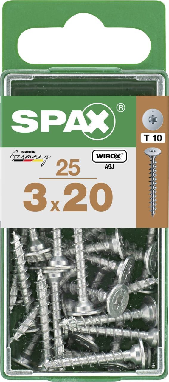 SPAX Holzbauschraube Spax Möbelbauschrauben 3.0 x 20 mm TX 10 - 25 Stk.