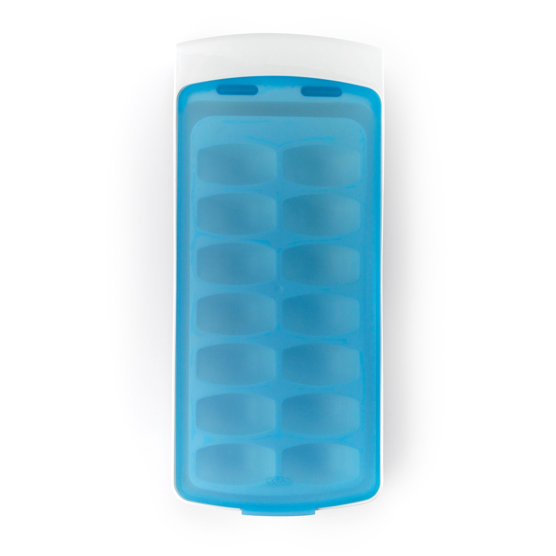 OXO Good Grips Eiswürfelbehälter OXO Good Grips Auslaufsichere Eiswürfelform  mit Deckel – Silikon – weiß/hellblau | Eiswürfelformen